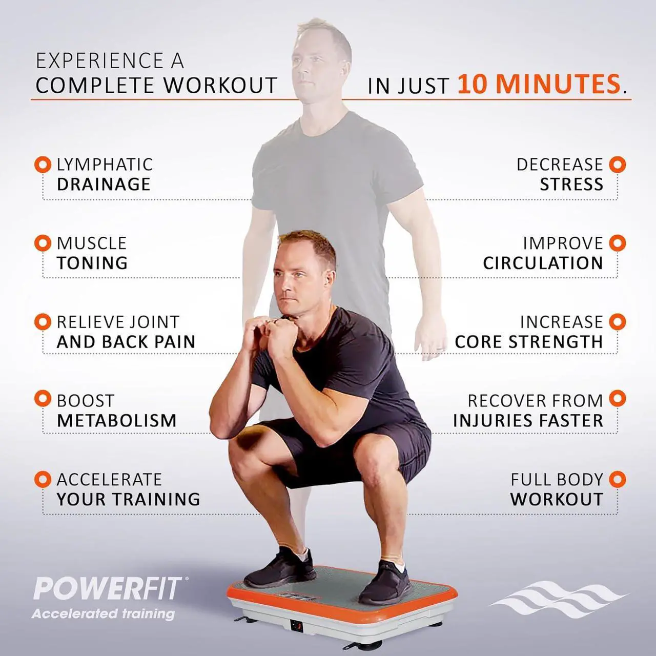 Alt view image 2 of 6 - Power Fit Vibration Plate Exercise Machine, Powerfit Elite Vibration Platform, Power Plate, Body Vibration Plate for Lymphatic Drainage, Body Shaker Weight Loss - Remote, Resistance Bands & Diet Plan
