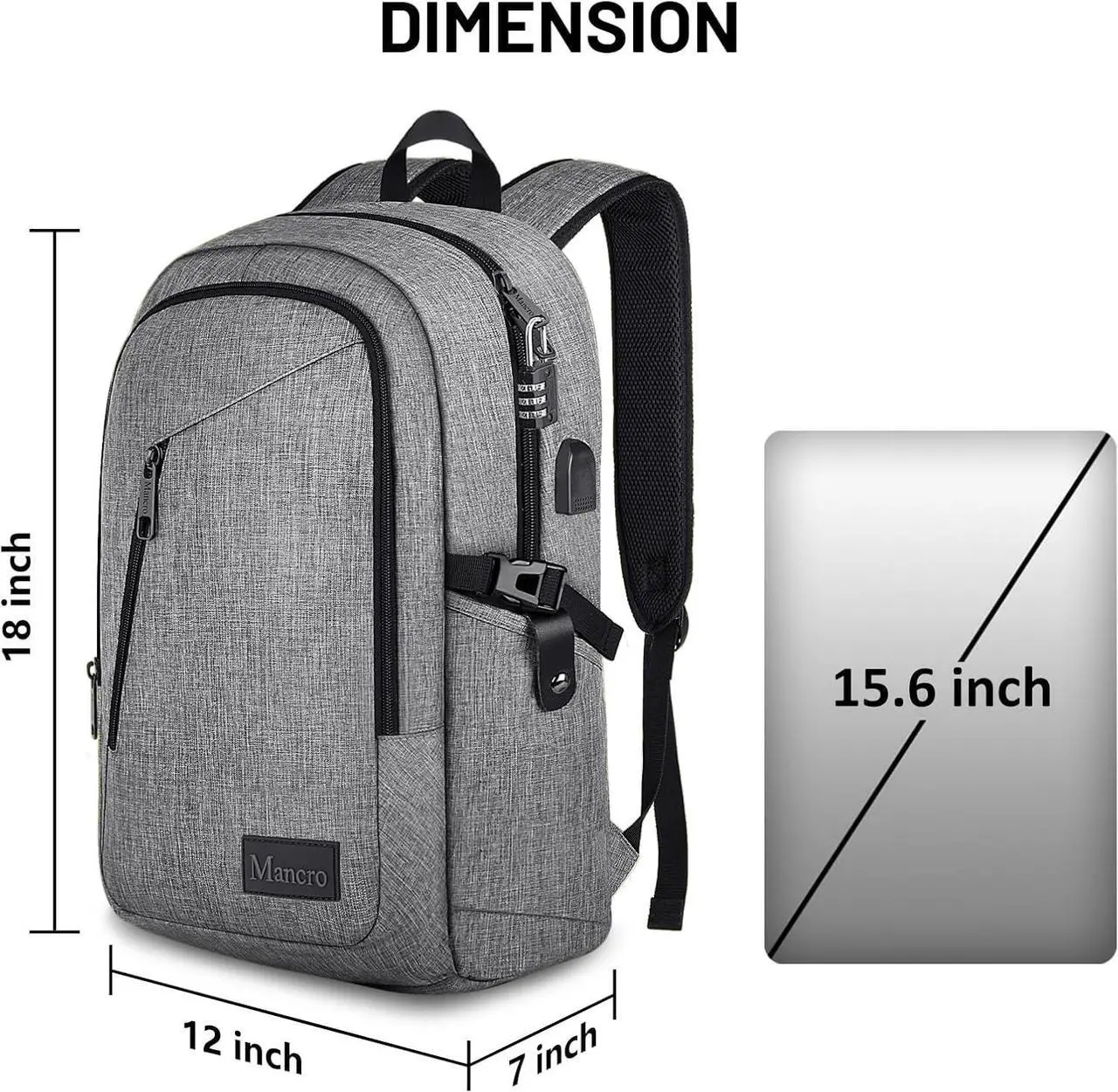 Mancro Laptop Backpack - Thumbnail 2