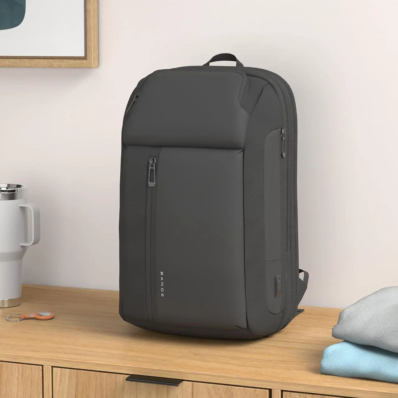 Alt view image 2 of 7 - BANGE Travel Backpacks, Overnight Laptop Carry-On Backpack for Airplanes, Waterproof 15.6 inch Laptop Backpack for Men and Women
