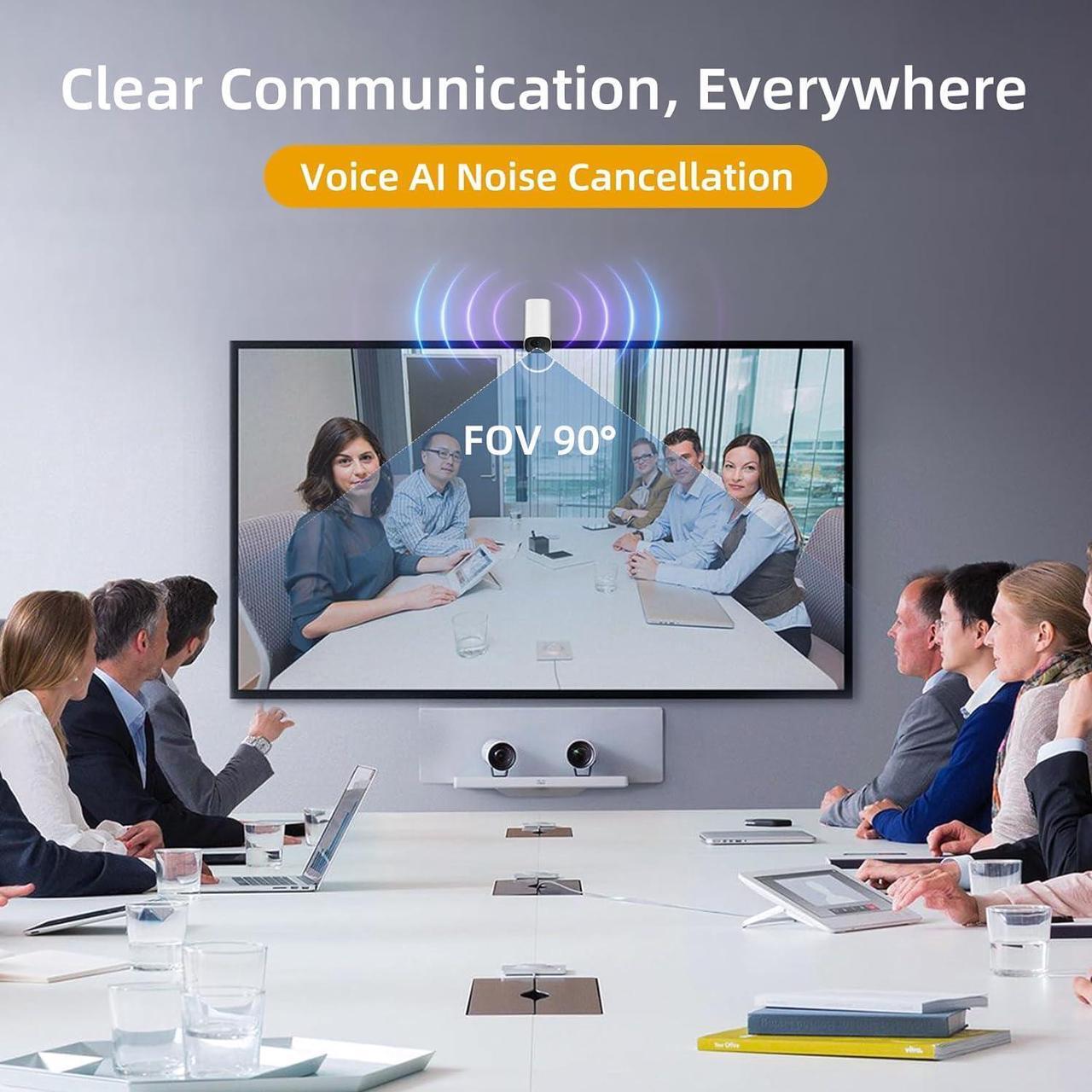Alt view image 3 of 7 - 4K Webcam for PC -Ultral HD 4K,with 4X Digital Zoom, 1 Built in Microphones. USB Type C Port. FOV 90°(Diagonal) AccelaFocus Technology,for Zoom/Skype/Teams, Conferencing and Video Calling