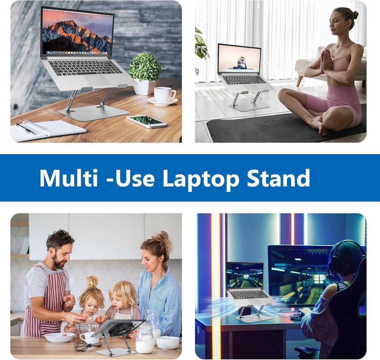 Alt view image 6 of 7 - Desk Laptop Stand with Cooling Fan, Adjustable Height Laptop Cooling Pad, Ergonomic Laptop Stand, Fully Compatible with Laptops and Tablets from 10 to 16 Inches