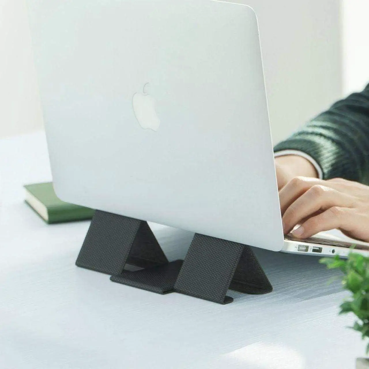 Alt view image 2 of 7 - Ringke Folding Stand 2 [Foldable & Portable Laptop Stand] Lightweight Anti-Slip Universal Cooling Tablet Stand Designed for MacBook Stand - Gray