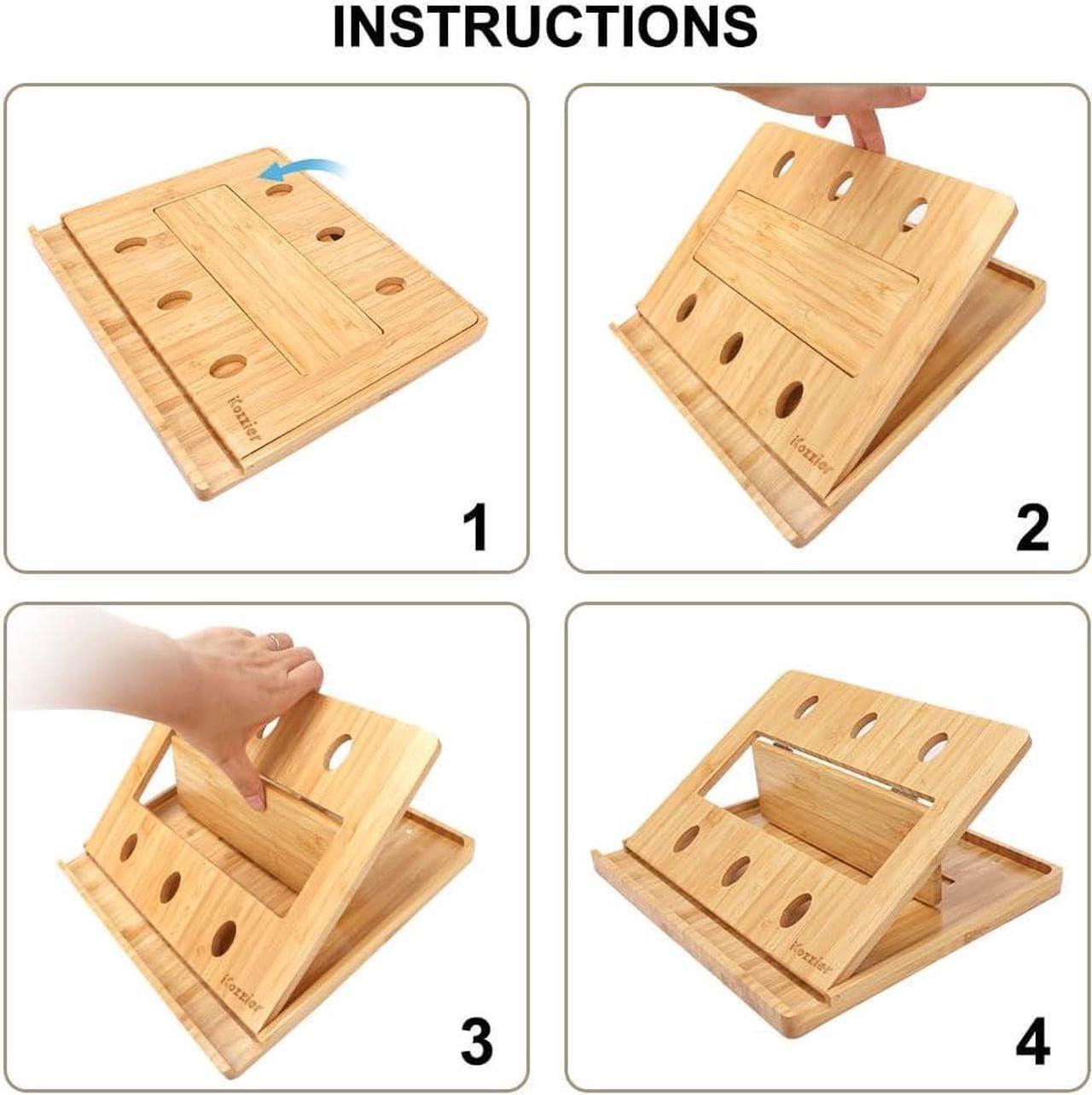 Alt view image 5 of 7 - iCozzier Bamboo Foldable Laptop Stand Holder Adjustable Notebook Tablet Desk Bed Heat Dissipation Mount for MacBook,Netbook,Ultrabook