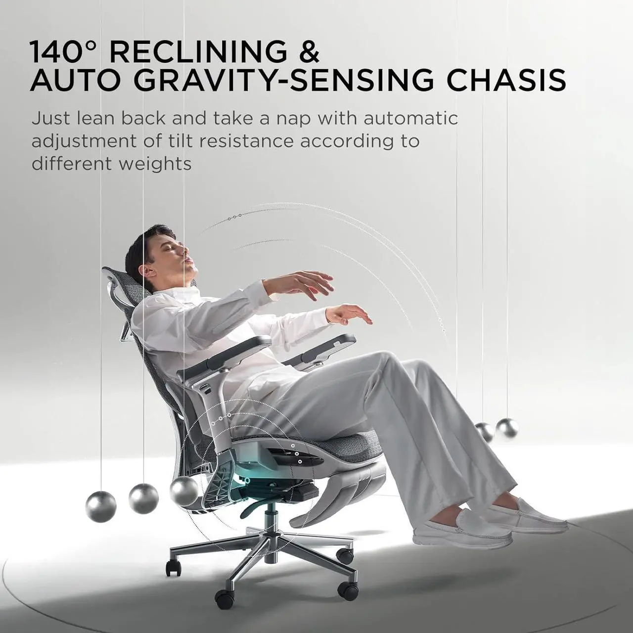 Alt view image 7 of 7 - Hbada E3 Pro Ergonomic Office Chair, Big and Tall Office Chair - with 3-Zone Dynamic Lumbar Support, 4D Adjustable Headrest, 6D Adjustable Armrests, Swivel, Grey