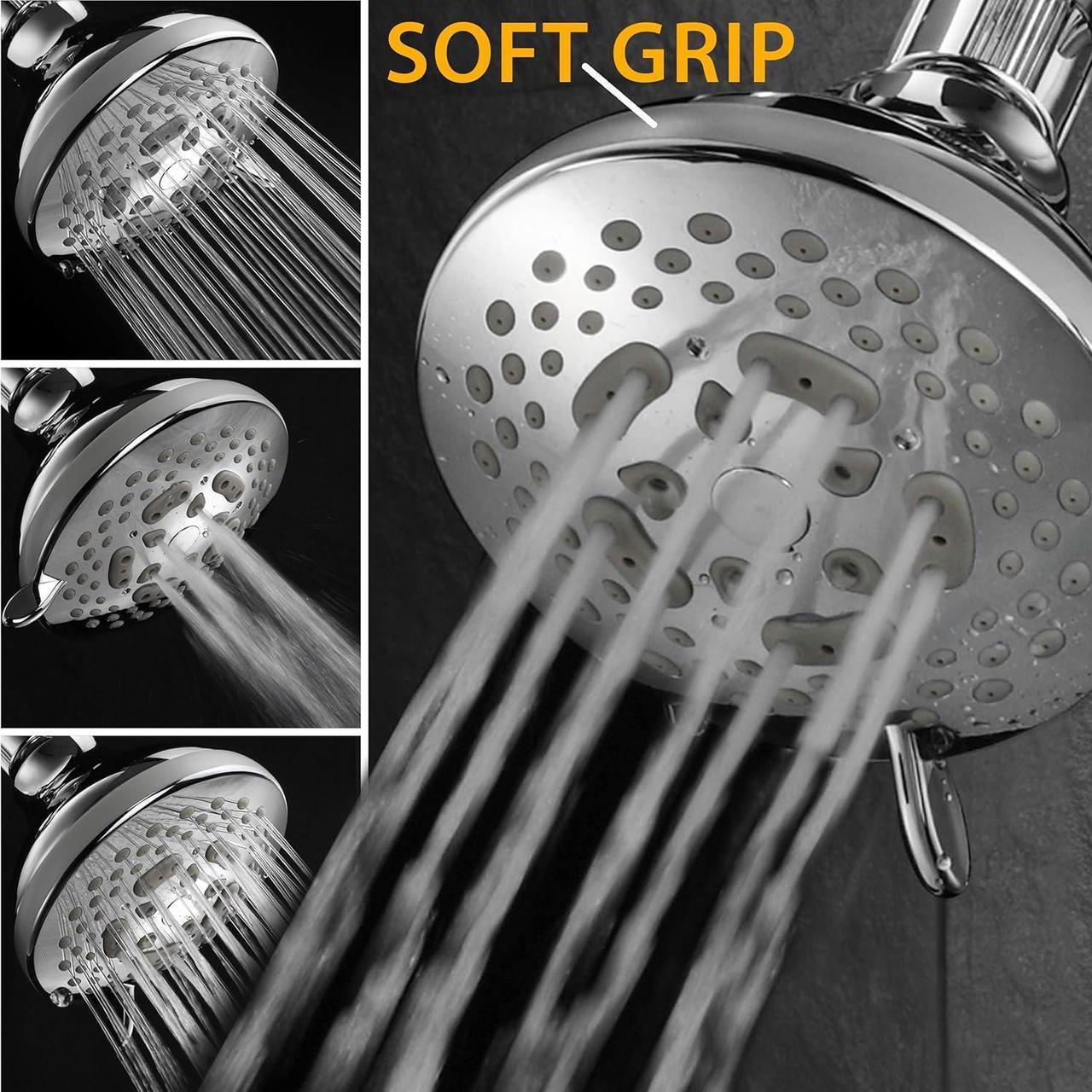 Alt view image 2 of 7 - HOTEL SPA - Shower Head High Pressure with High Flow Showerhead - 4.25 Inch Rain Shower Head - Chrome Shower Heads, 7-Setting, French Designer Collection, Showerspa (Chrome)