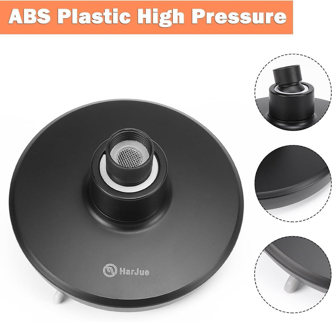 Alt view image 4 of 7 - HarJue High Pressure Shower Head with 11 IN Adjustable Arm, Rainfall with Shower Arm-Make Water Flow Down Vertically for Better Bathing Experience(5 In, Black)