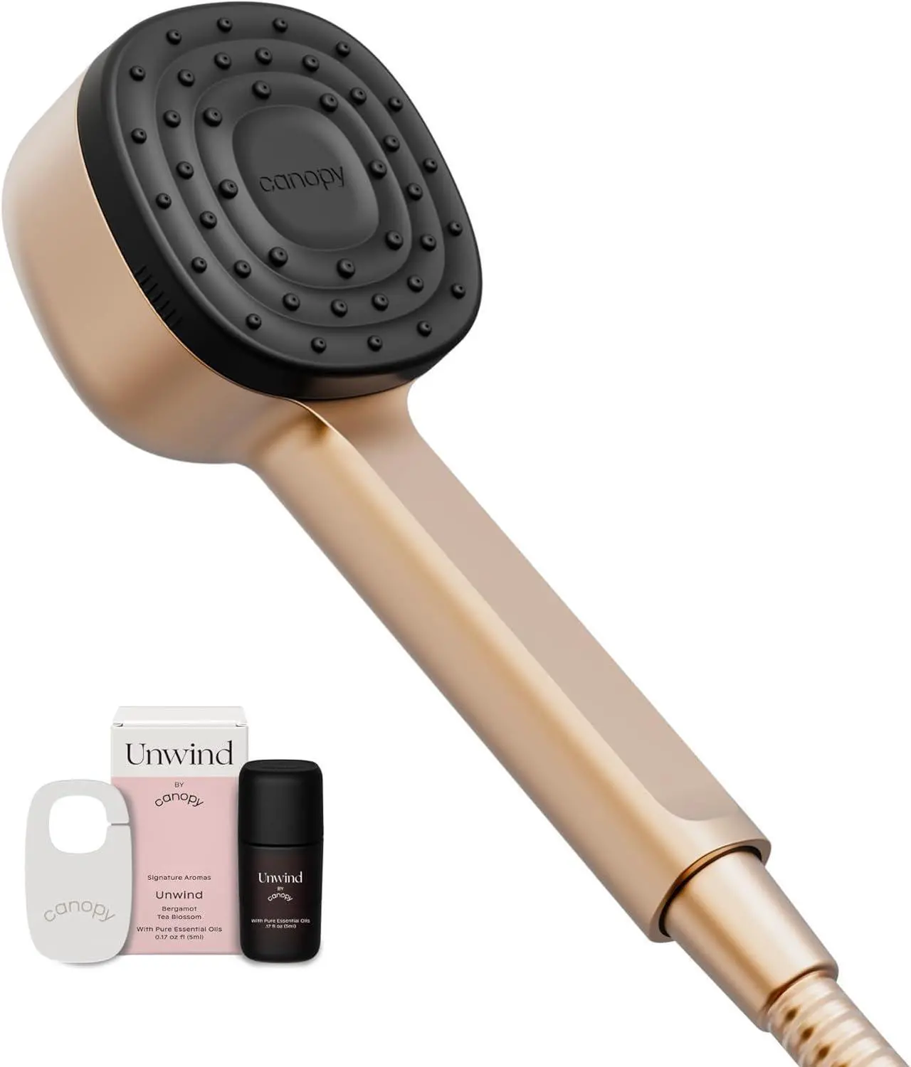 Main image of Canopy Handheld Filtered Shower Head & Scalp Massager - High Pressure Shower Head Filter for Hard Water - Reduce Impurities for Healthier Scalp, Skin & Hair - Hair Growth - Brass