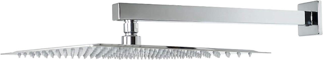 Alt view image 7 of 7 - HarJue Shower Head with Extension Arm, High Pressure Square with ShowerArm, Stainless Steel Rainfall -Waterfall Full Body Coverage (12'' Shower with 16'' Arm, Chrome)