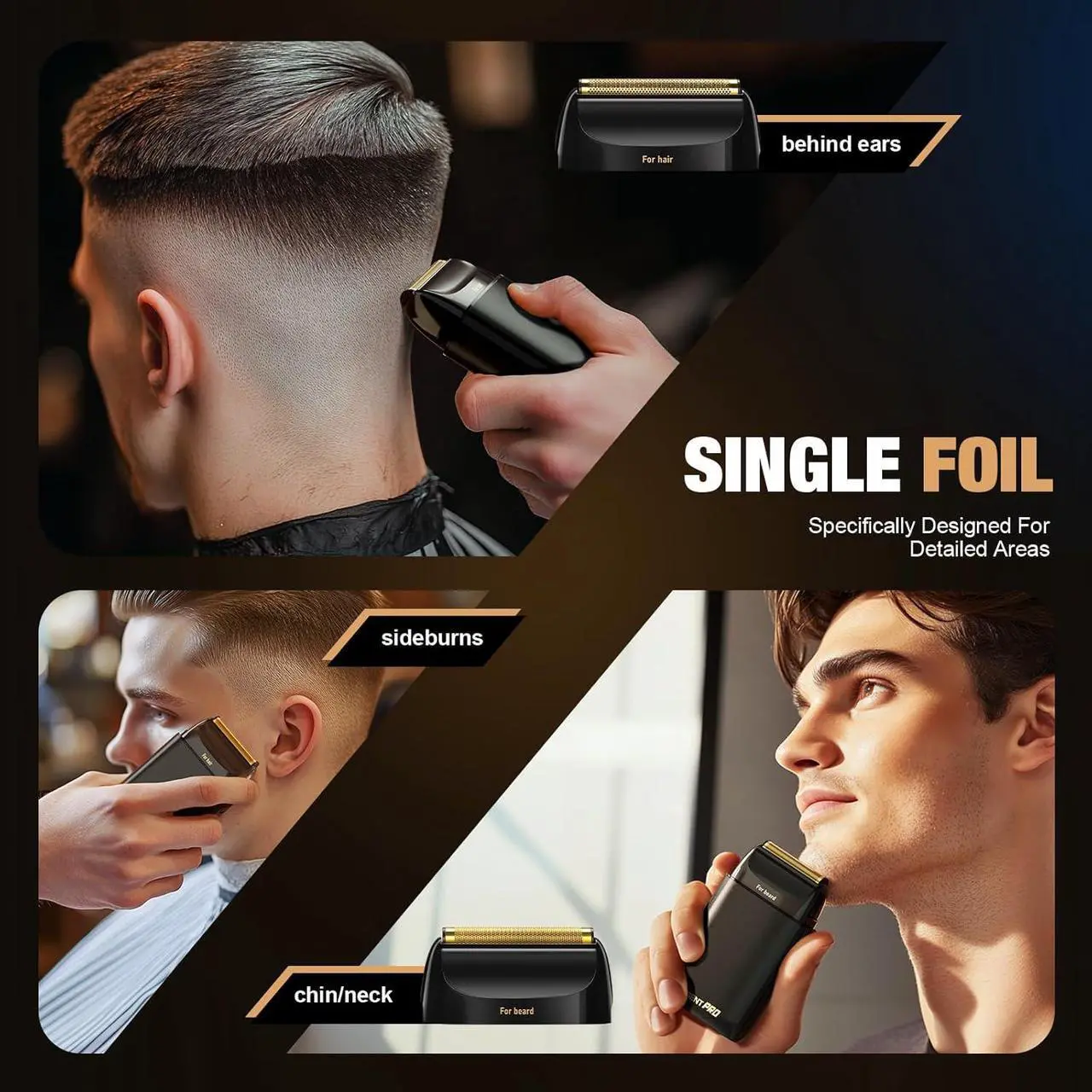 Alt view image 3 of 7 - Mens Foil Shaver Professional, Portable Mens Facial Hair Groomer Magnetic BladeElectric Razors for Men(Black)
