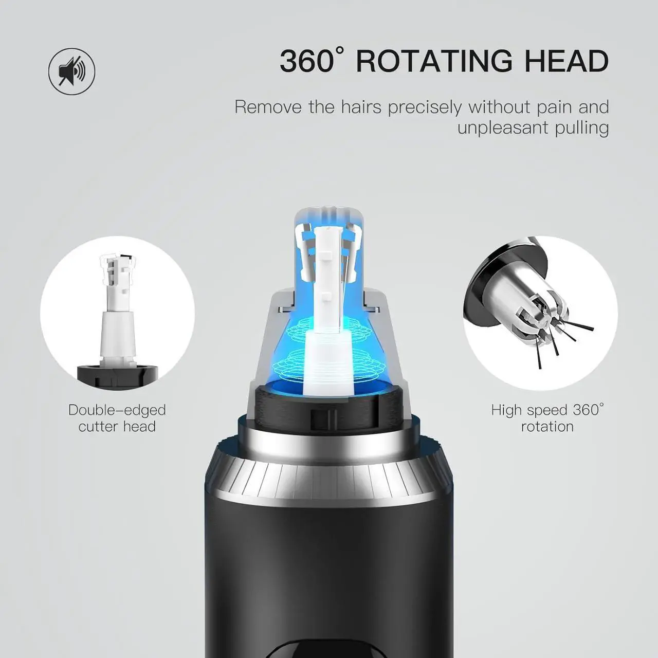 Alt view image 6 of 7 - LED Display Ear and Nose Hair Trimmer Clipper for Men Women,2025 Rechargeable 2 in 1 Professional Painless Eyebrow & Facial Hair Trimmer with Powerful Motor and Dual-Edge Blades Easy Cleansing