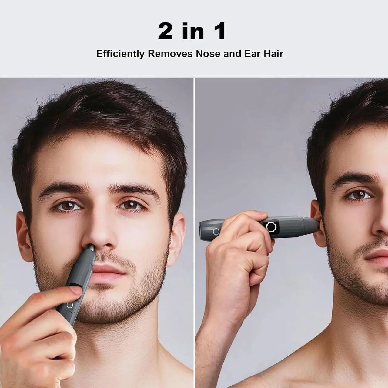 Alt view image 3 of 6 - JISHO Rechargeable Ear and Nose Hair Trimmer for Men Women-12000 RPM Powerful Motor with Dual Edge Blades, Waterproof, USB Type-C, Easy to Clean Travel Size
