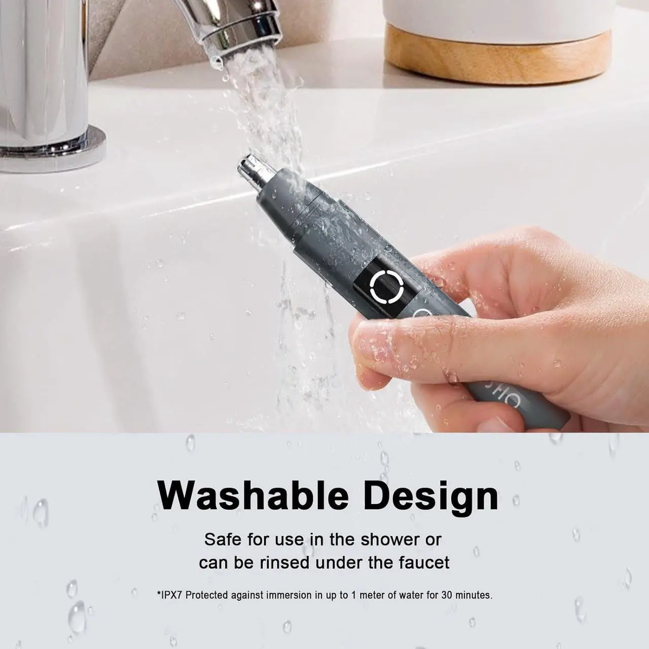 Alt view image 5 of 6 - JISHO Rechargeable Ear and Nose Hair Trimmer for Men Women-12000 RPM Powerful Motor with Dual Edge Blades, Waterproof, USB Type-C, Easy to Clean Travel Size