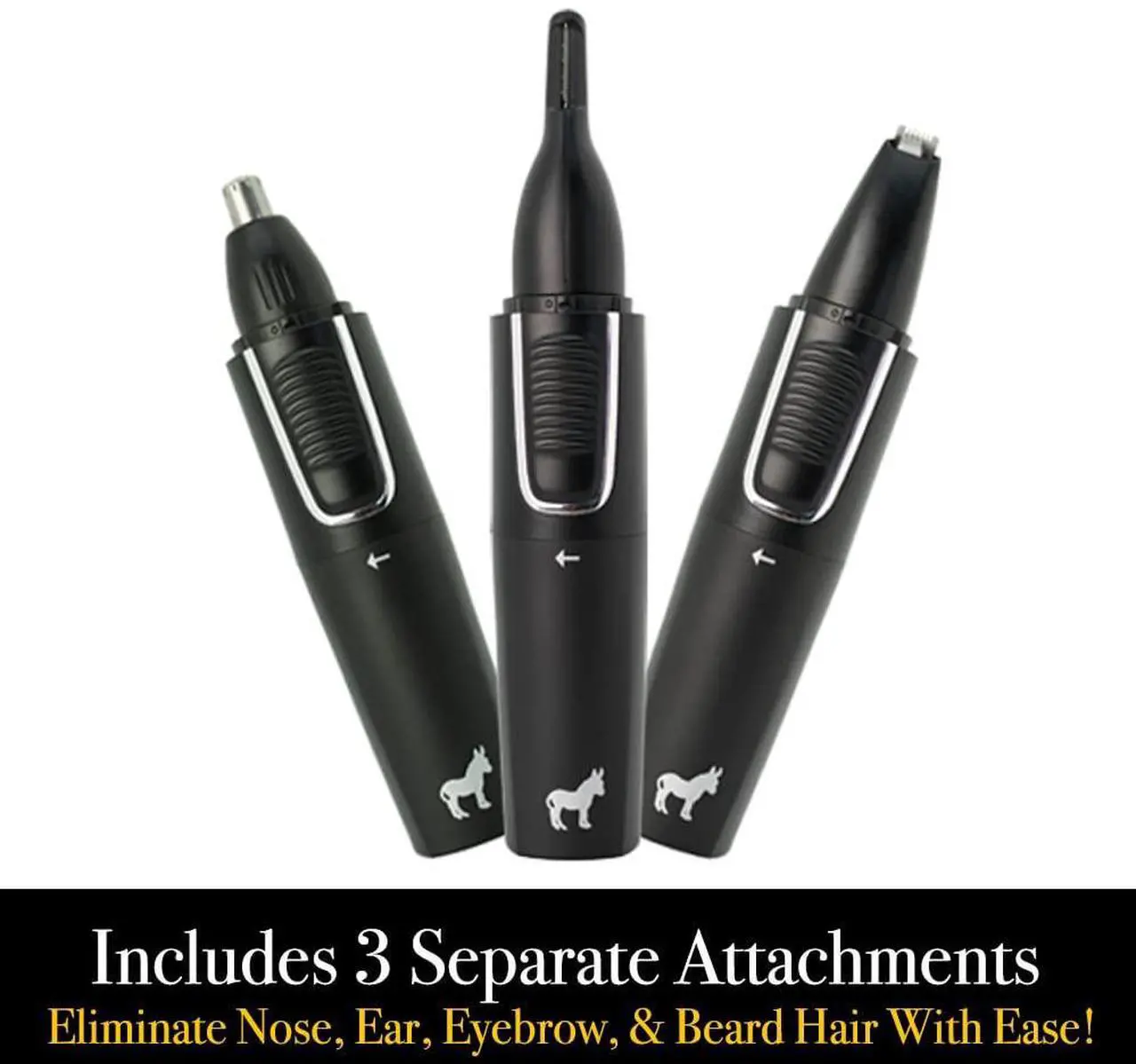 Alt view image 2 of 4 - Pete & Pedro Nose & Ear Hair Trimmer  Clipper Has 3 Attachments for Nose/Ear, Eyebrows Trimming, & Facial Hair Detailing | Men & Women, Stainless Steel, Wet/Dry, USB | As Seen on Shark Tank