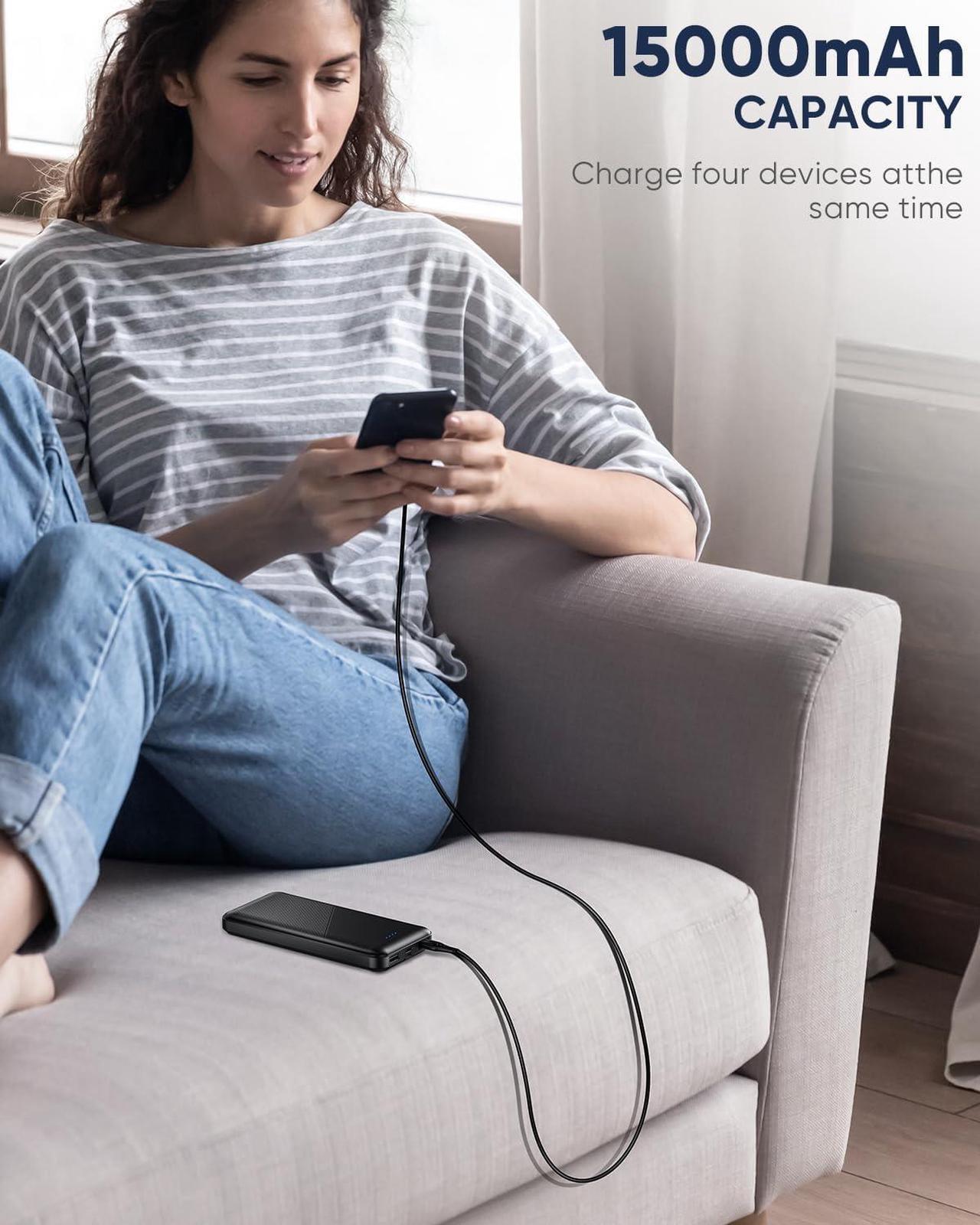 Alt view image 6 of 7 - Feeke Portable-Charger-Power-Bank - 2 Pack 15000mAh Dual USB Power Bank Output 5V3.1A Fast Charging Portable Charger Compatible with Smartphones and All USB Devices