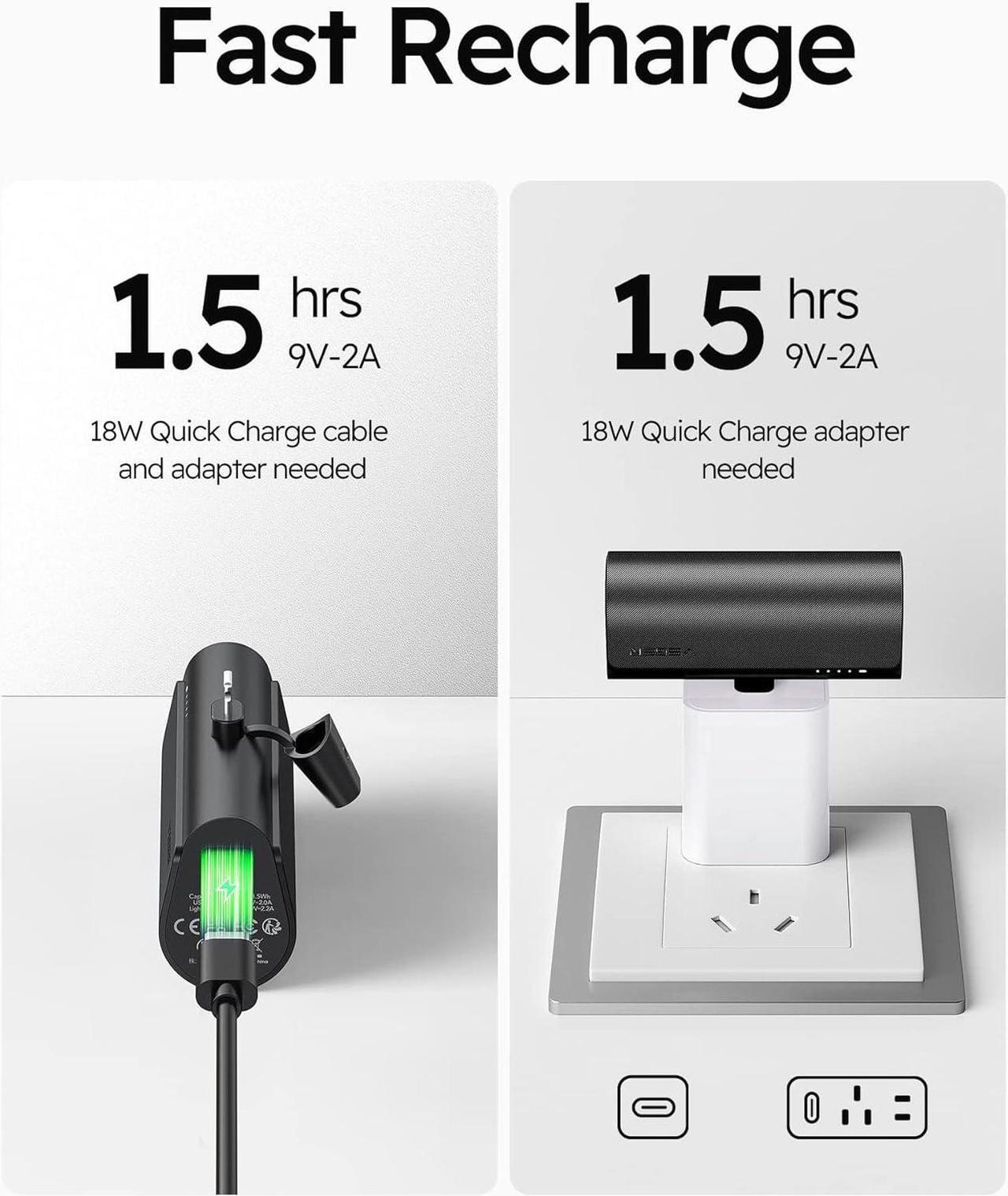 Alt view image 4 of 7 - VEGER Portable Charger, USB C Power Bank, 5000mAh Mini Battery Pack Fast Charging 20W Small Charging Bank for Samsung Galaxy S21, S20, S10, S9, Note 20, Pixel, Moto, LG, Oculus Quest, Android Phones