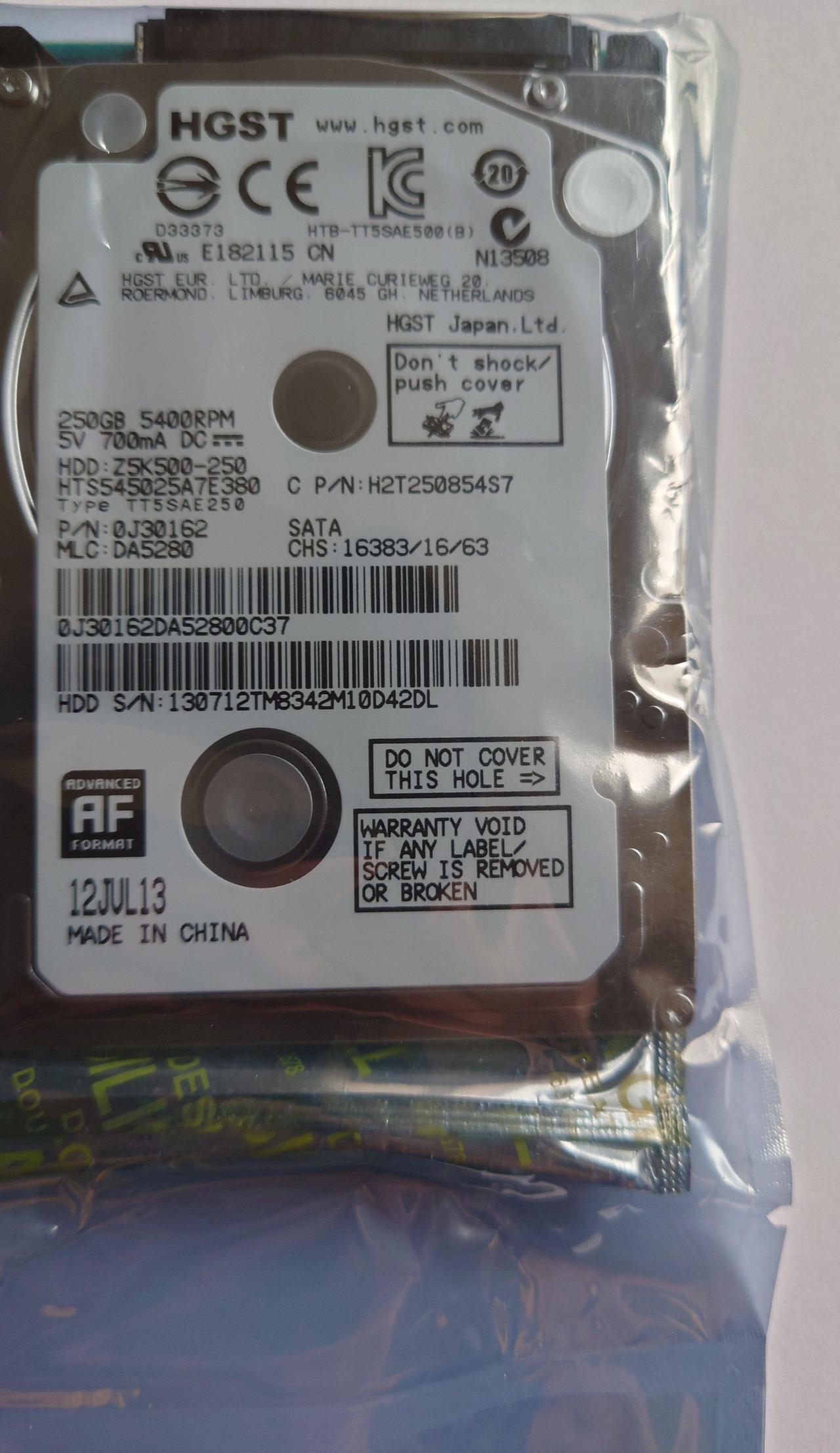 Alt view image 5 of 7 - TOTALCONSOLE 2.5 Inch 250GB SATA HDD OEM HITACHI - Z5K500-250 0J30162 DA5280 Cmpatible with Laptops, PS3 Slim