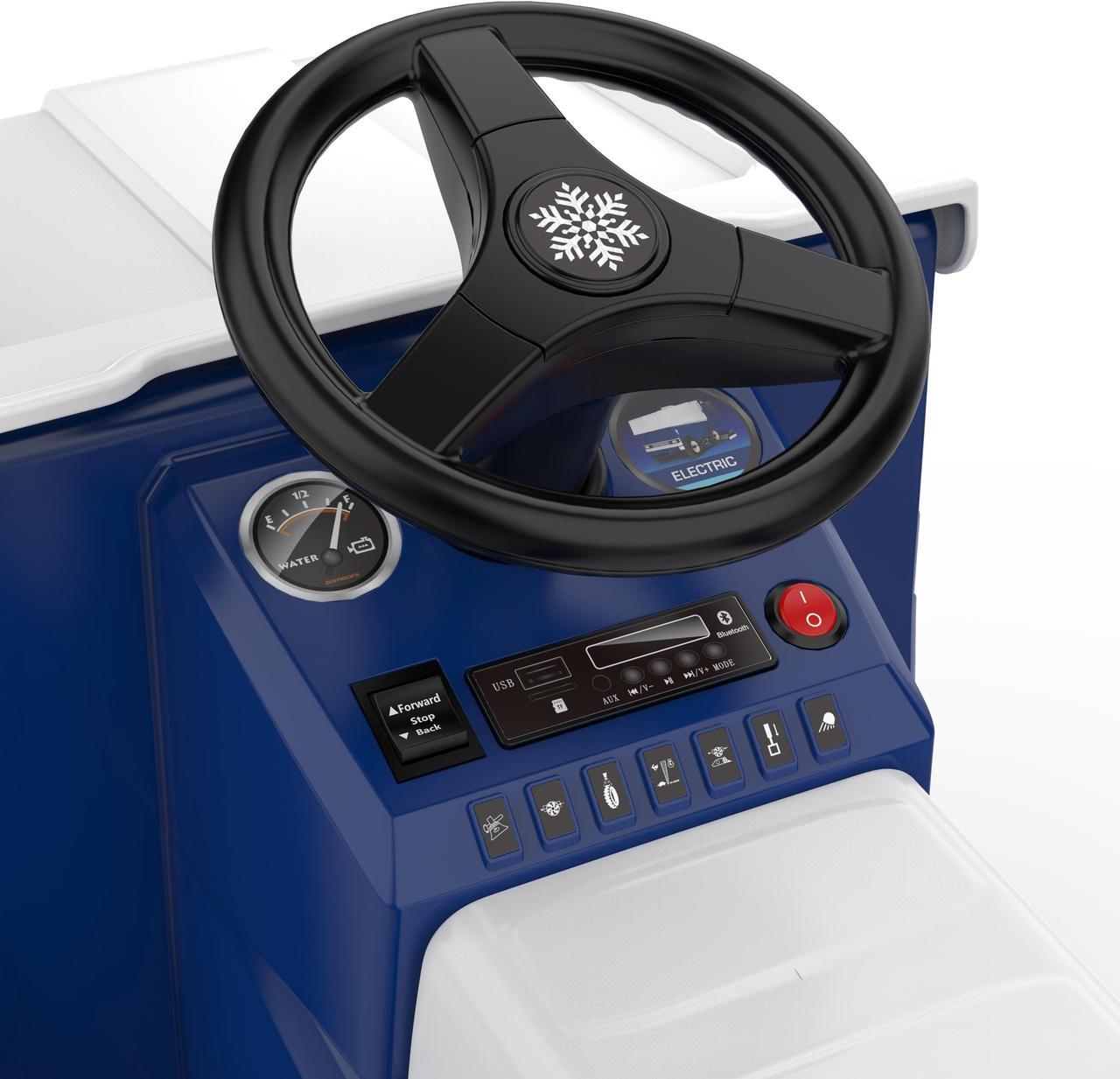 Alt view image 4 of 7 - Zamboni Dual Motors Power Riding Toy with LED Lights, NHL Team Logo, Trunk Storage, EVA Tires, Music & Zamboni Noise - Electric Ride On Toy for Kids 3-8 - Perfect for Hockey Fans & NHL Teams