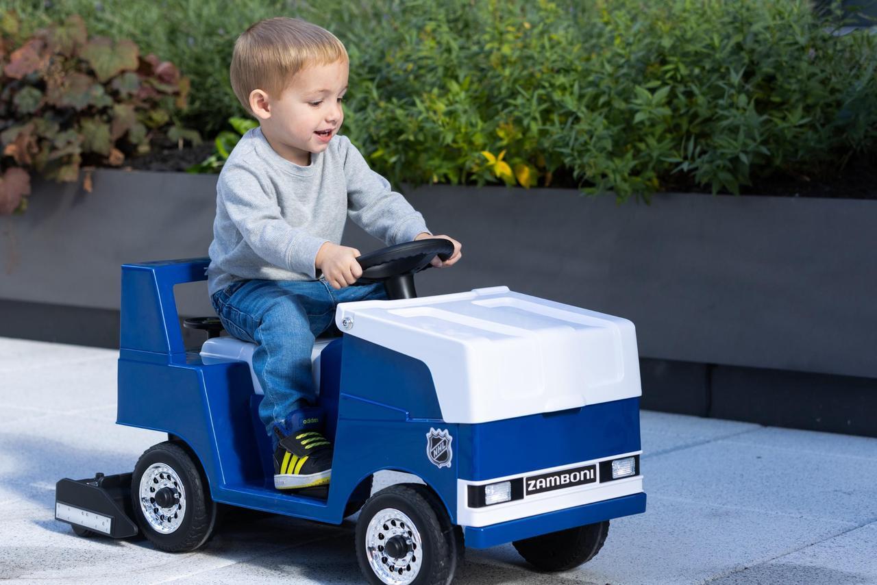 Alt view image 7 of 7 - Zamboni Dual Motors Power Riding Toy with LED Lights, NHL Team Logo, Trunk Storage, EVA Tires, Music & Zamboni Noise - Electric Ride On Toy for Kids 3-8 - Perfect for Hockey Fans & NHL Teams