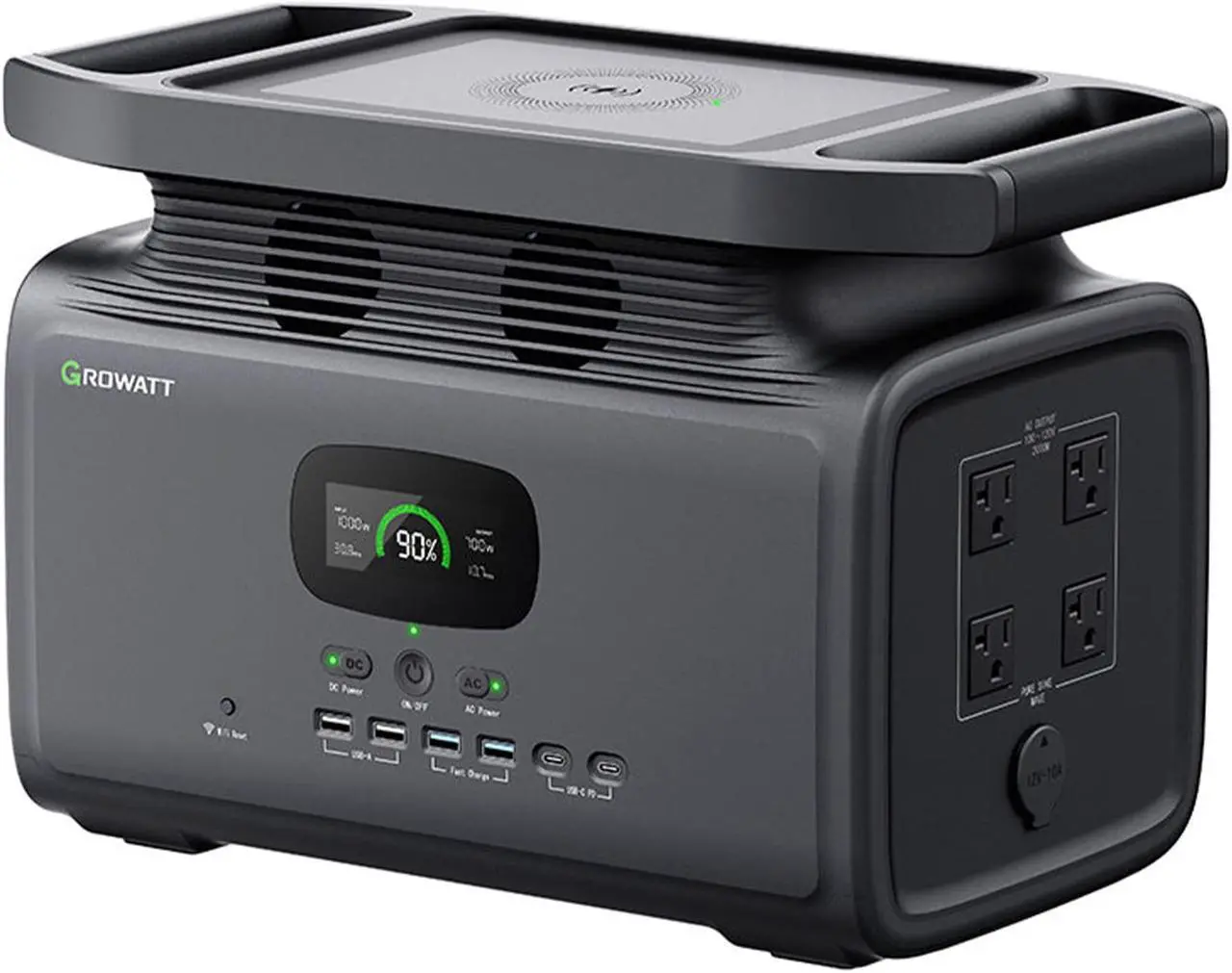 Main image of GROWATT INFINITY 1500 Portable Power Station, 1512Wh Capacity Solar Generator, 2000W AC Output for Outdoor Camping, Home Backup, Emergency