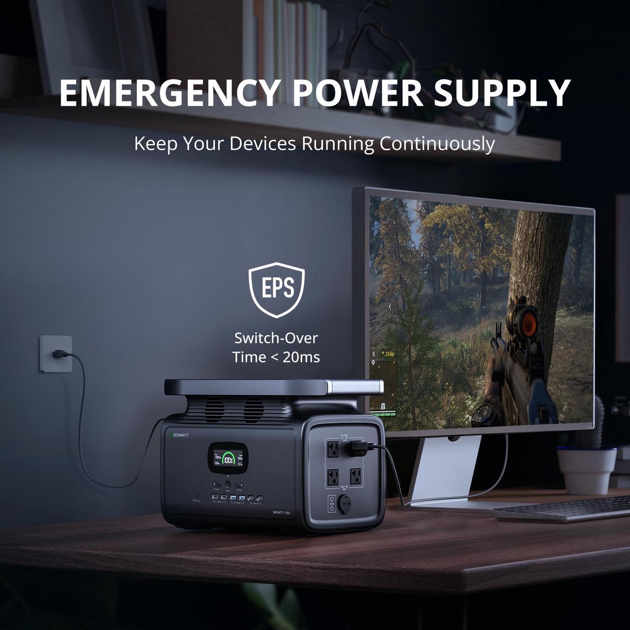 Alt view image 7 of 7 - GROWATT INFINITY 1300 Portable Power Station, 1382Wh Capacity LiFePO4 Solar Generator, 1800W AC Output for Outdoor Camping, RV, Home Backup, Emergency, off-Grid