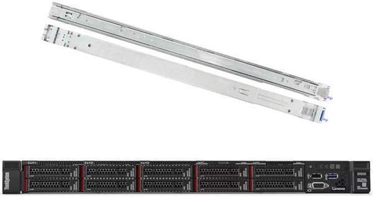 Lenovo ThinkSystem SR258 Rack Server Bundle with Rail Kit, Intel Xeon E-2136 6-Core 3.3GHz, 16GB DDR4, 8TB HDD, RAID