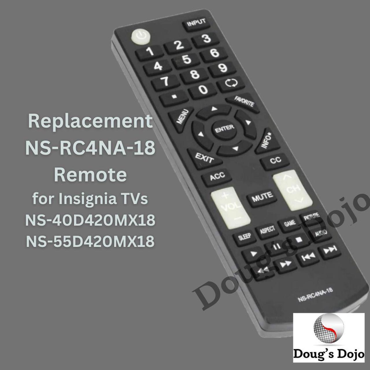 Alt view image 2 of 7 - Insignia Remote Control (NS-RC4NA-18) for Select Insignia TVs - Black
