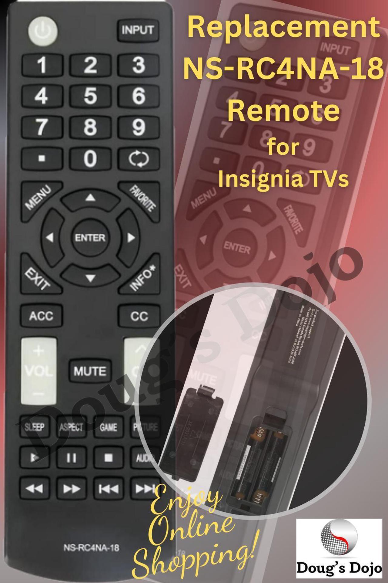 Alt view image 7 of 7 - Insignia Remote Control (NS-RC4NA-18) for Select Insignia TVs - Black