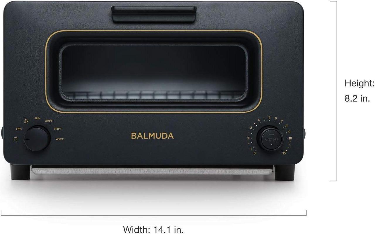 Alt view image 7 of 7 - BALMUDA The Toaster | Steam Oven Toaster | 5 Cooking Modes - Sandwich Bread, Artisan Bread, Pizza, Pastry, Oven | Compact Design | Baking Pan | K01M-KG | Black | US Version