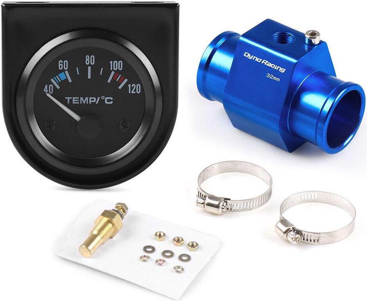 Main image of 2" 52mm Water Temp Gauge 40-120C Pointer Auto Water Temperature Gauge Car Meter 1/8 NPT Sensor With 32mm Joint Pipe Sensor Adapter