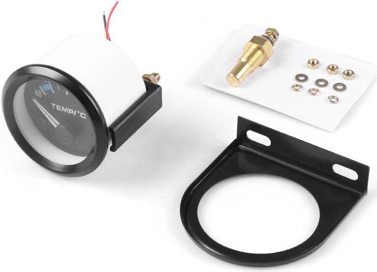 Alt view image 4 of 7 - 2" 52mm Water Temp Gauge 40-120C Pointer Auto Water Temperature Gauge Car Meter 1/8 NPT Sensor With 32mm Joint Pipe Sensor Adapter