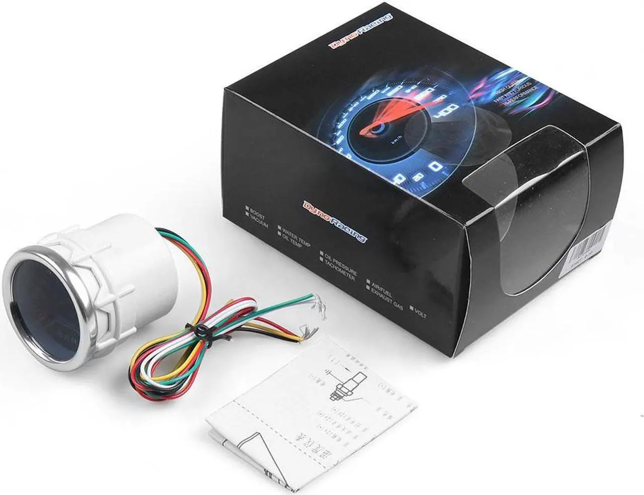 Alt view image 3 of 7 - 2" 52mm Racing Universal Tachometer Gauge Car Tacho Meter White LED 0-10000 RPM Smoke Lens Tint 1-8 Cylinder 12V