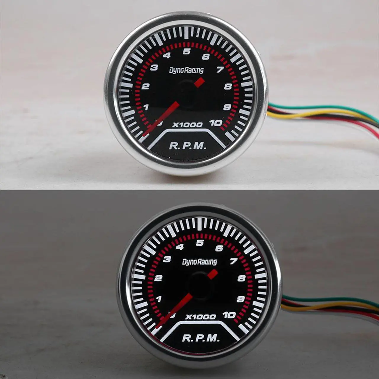 Alt view image 7 of 7 - 2" 52mm Racing Universal Tachometer Gauge Car Tacho Meter White LED 0-10000 RPM Smoke Lens Tint 1-8 Cylinder 12V