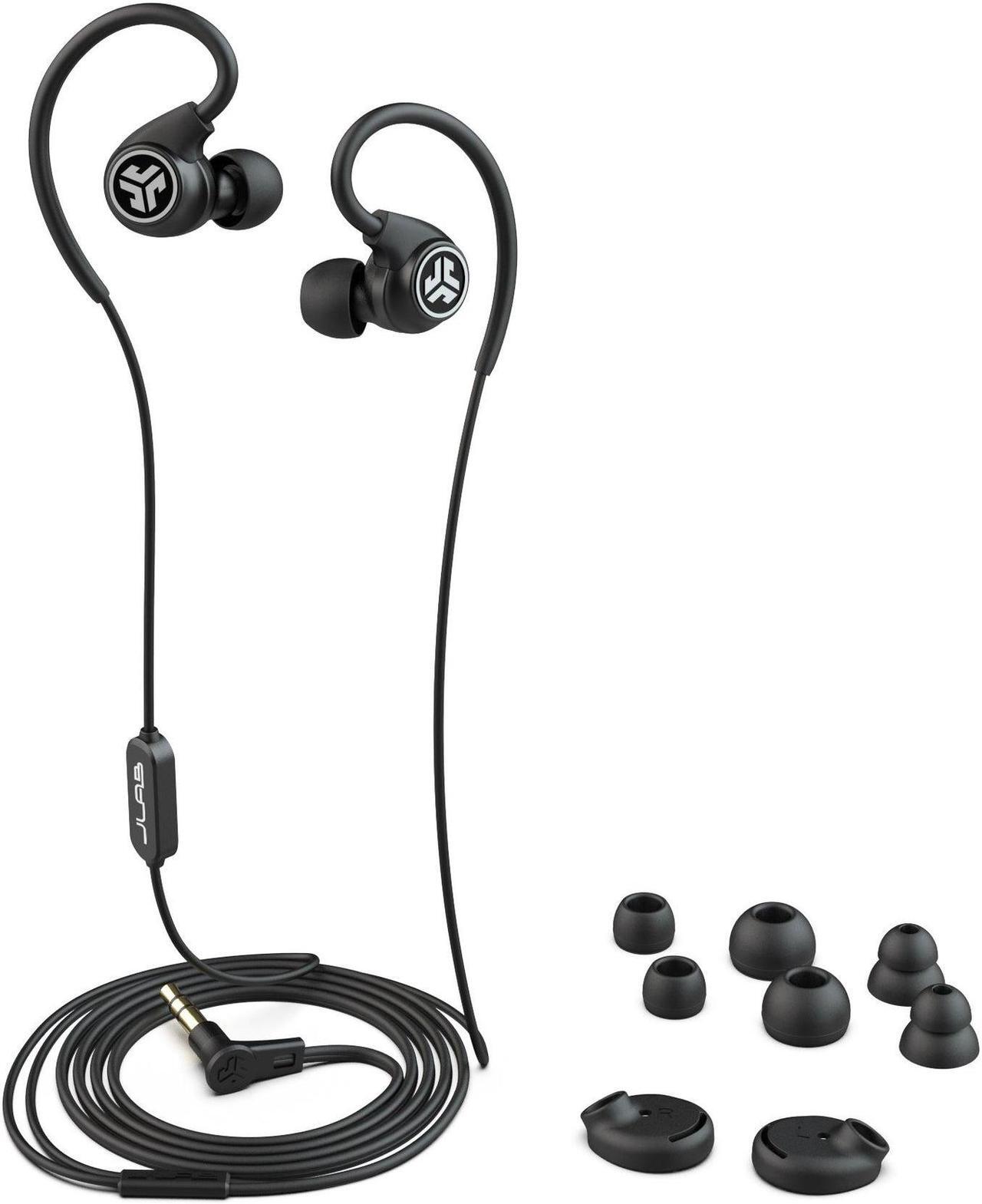 Alt view image 2 of 2 - JLab Fit 3 Sport Earbuds | Black |  Sweatproof |Water Resistant | In-Wire Sport Earhooks