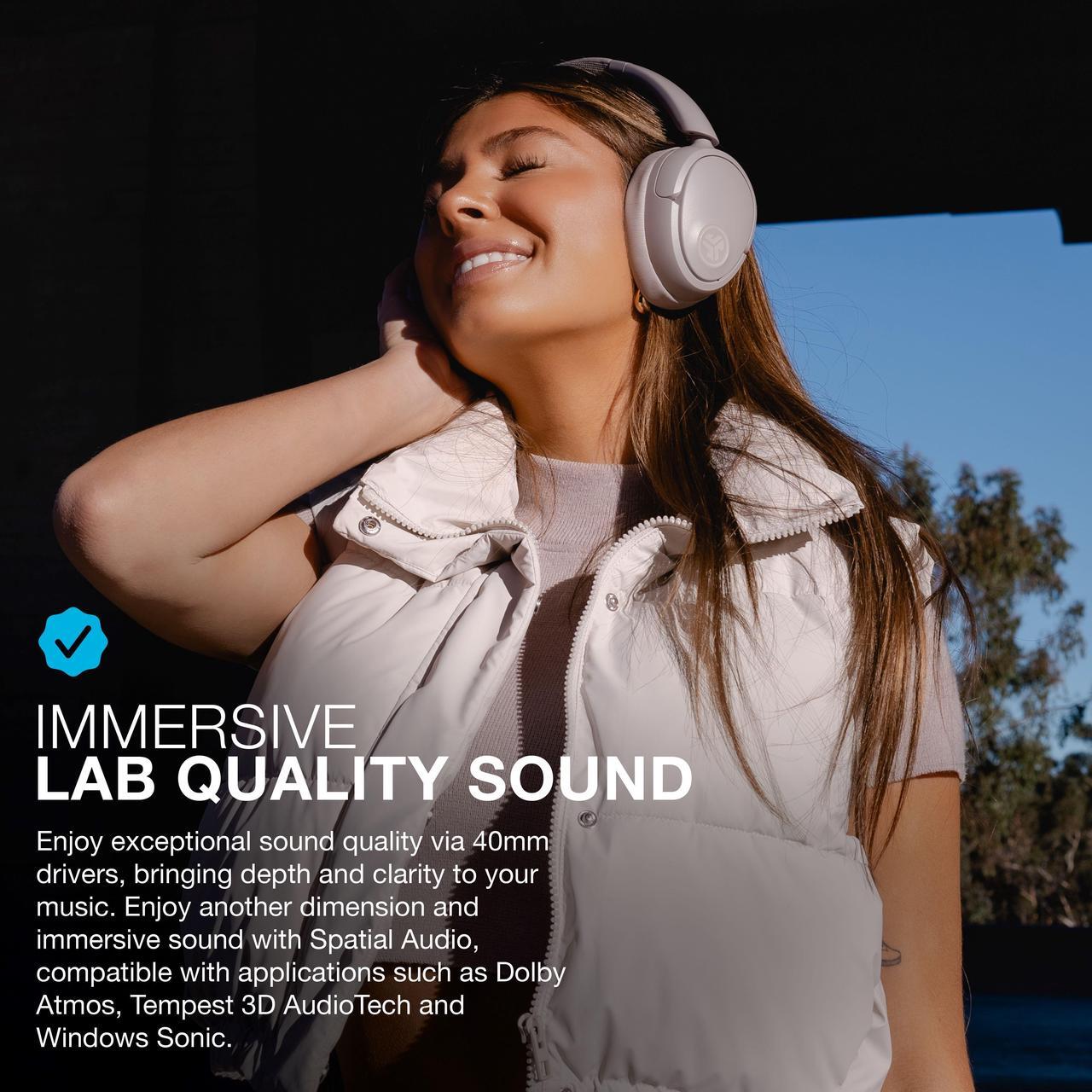 Alt view image 2 of 7 - JLab JBuds Lux ANC Wireless Headphones, Smart Active Noise Cancelling, Customizable Sound, Spatial Audio & Bluetooth LE Audio Compatible, Premium Over-Ear Bluetooth Headset, Foldable, Mauve