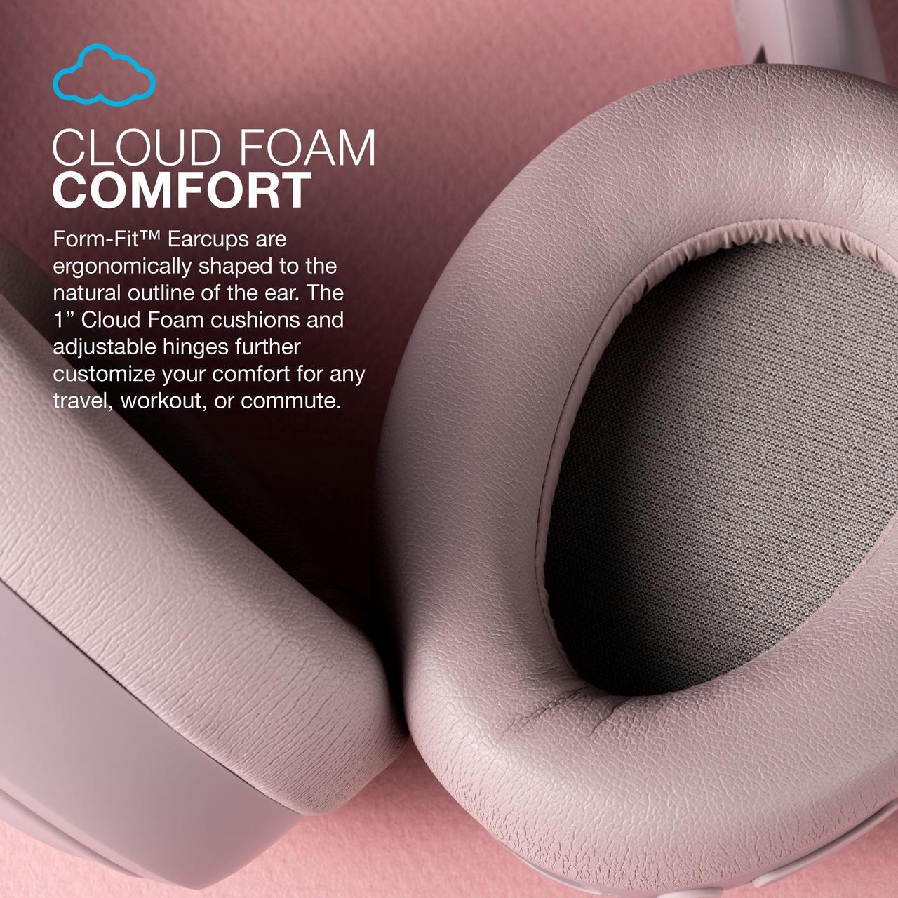Alt view image 4 of 7 - JLab JBuds Lux ANC Wireless Headphones, Smart Active Noise Cancelling, Customizable Sound, Spatial Audio & Bluetooth LE Audio Compatible, Premium Over-Ear Bluetooth Headset, Foldable, Mauve