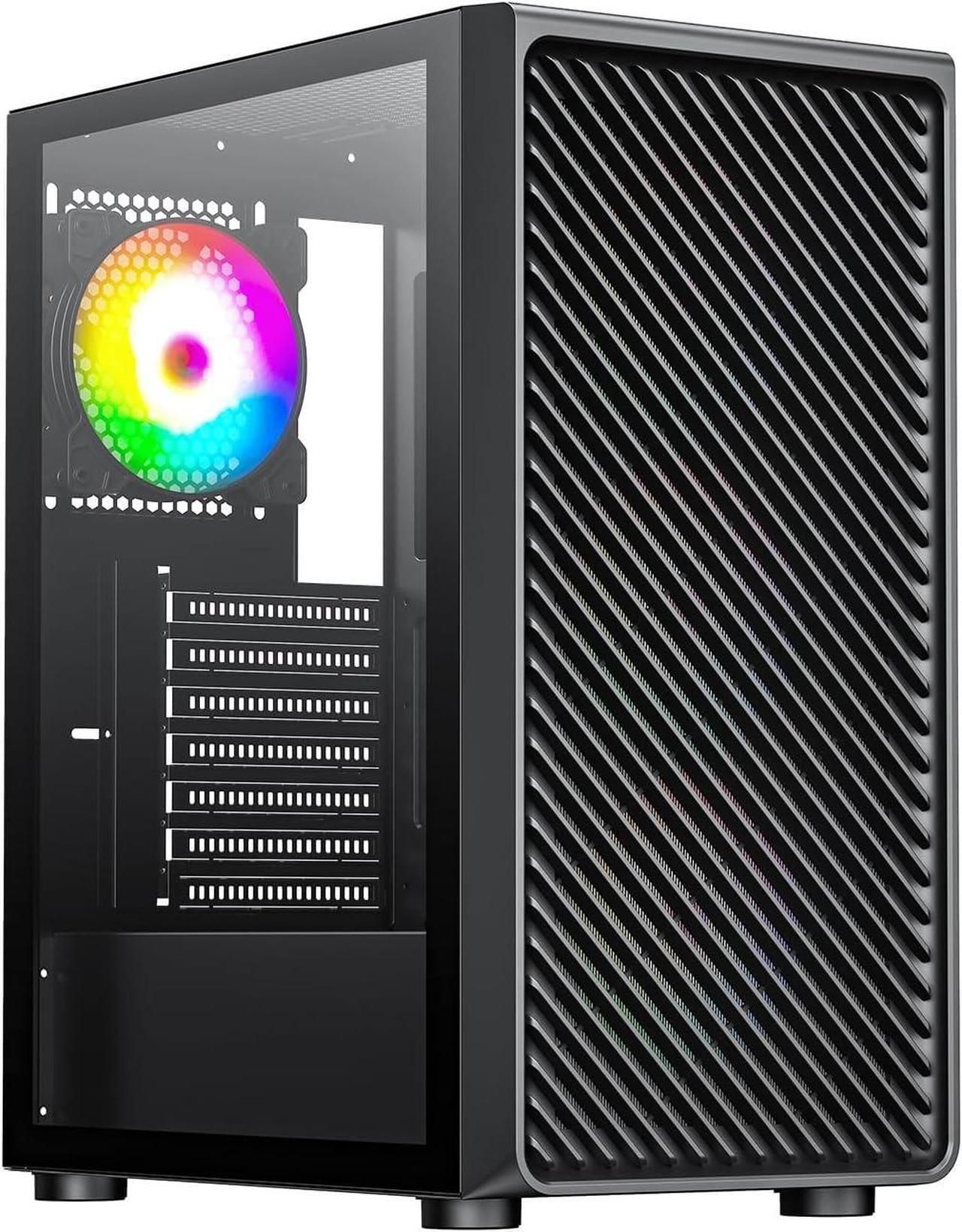 Main image of Raidmax Vector V211 Gaming Chassis - Pre-Installed 4X Static RGB Color Fans, Supports 240mm Water Cooler and 310mm GPUs, Full Size Tempered Glass (Black)
