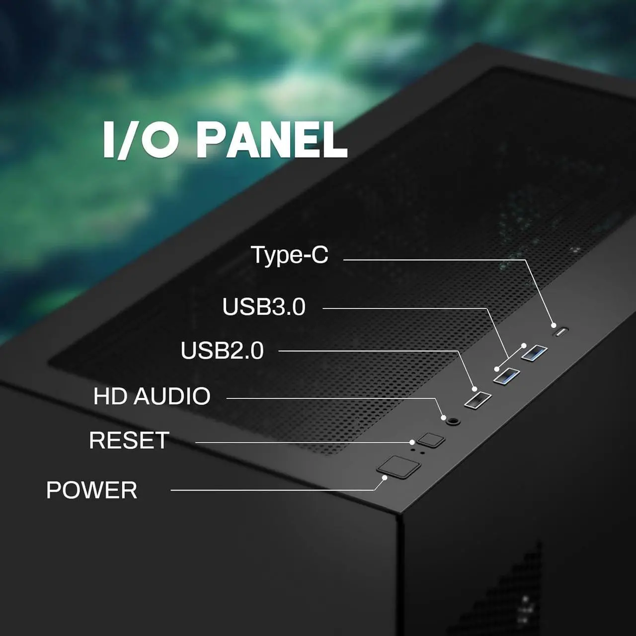Alt view image 3 of 6 - Raidmax Infinita i801 Tempered Glass Aqua View Case - Corner Structure-Free Panoramic Design, 3 ARGB Fans Included, and Support for 360mm Water Cooler and 400mm GPU (Chrome Black)