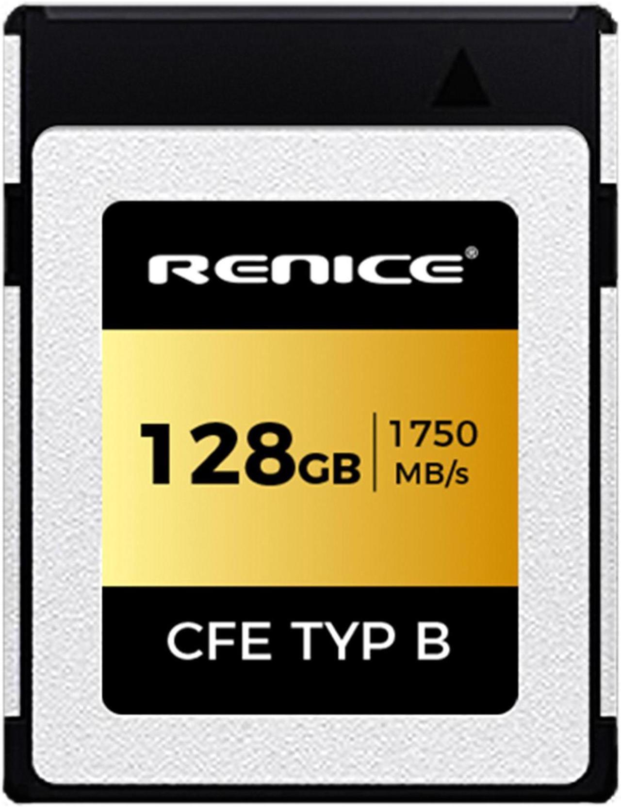 RENICE CFexpress Type B Memory Card 128GB Read 1750MB/S Write 1500MB/S Adopt PCIe Support 8K Videos for Professional Camera Photographer