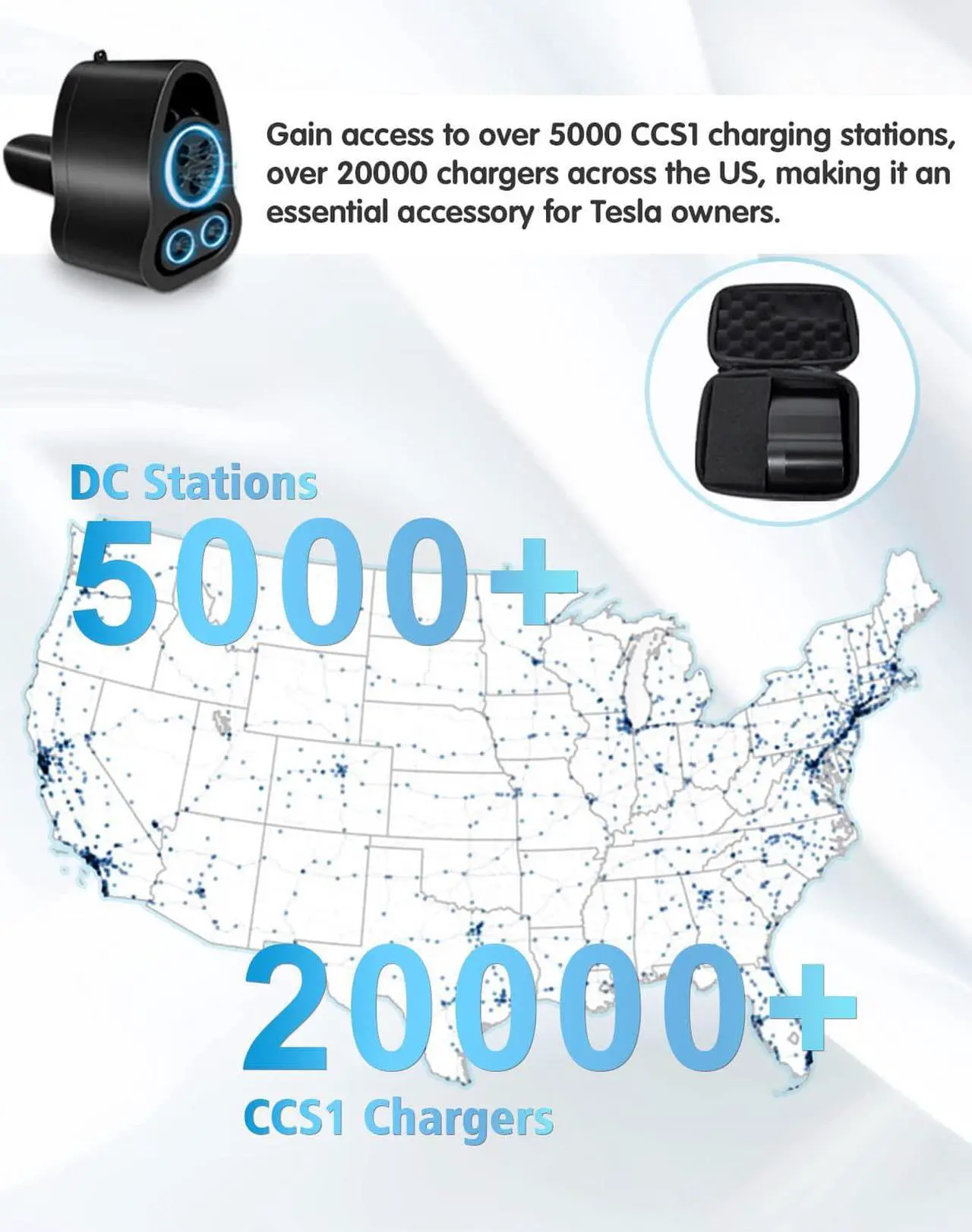 Alt view image 4 of 6 - New EnergyPower Converter Plug ccs1 combo adapter for Tesla Model S,3,X & Y