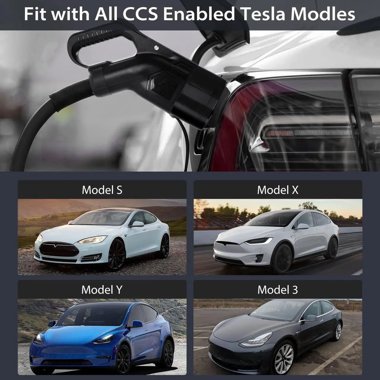 Alt view image 2 of 6 - New EnergyPower Converter Plug ccs1 combo adapter for Tesla Model S,3,X & Y