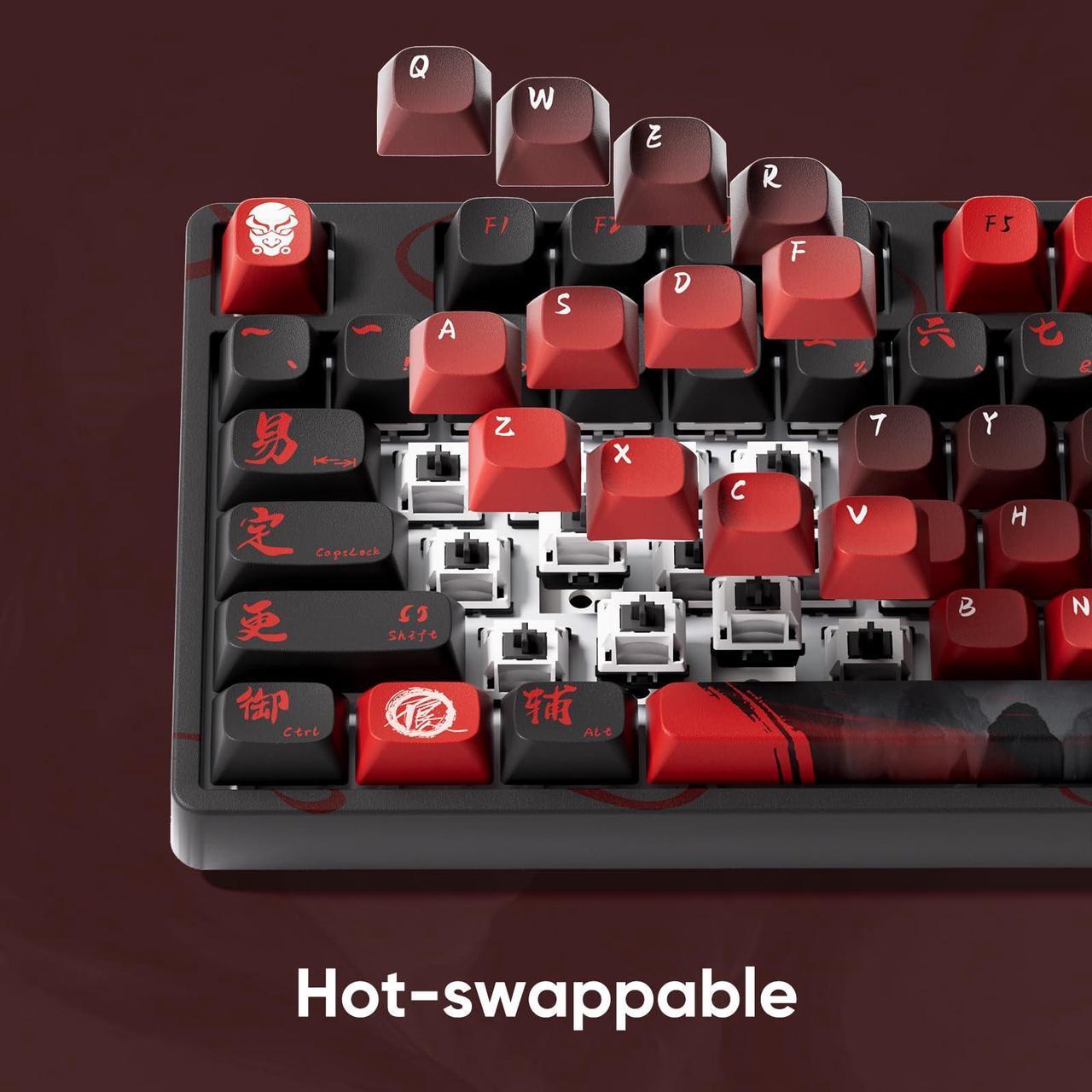 Alt view image 2 of 7 - Akko Wireless Gaming Keyboard The Degenerate 5108B Plus Hot-Swappable Tri-mode Mechanical Keyboard RGB Backlight, Piano Pre Lubed Switch