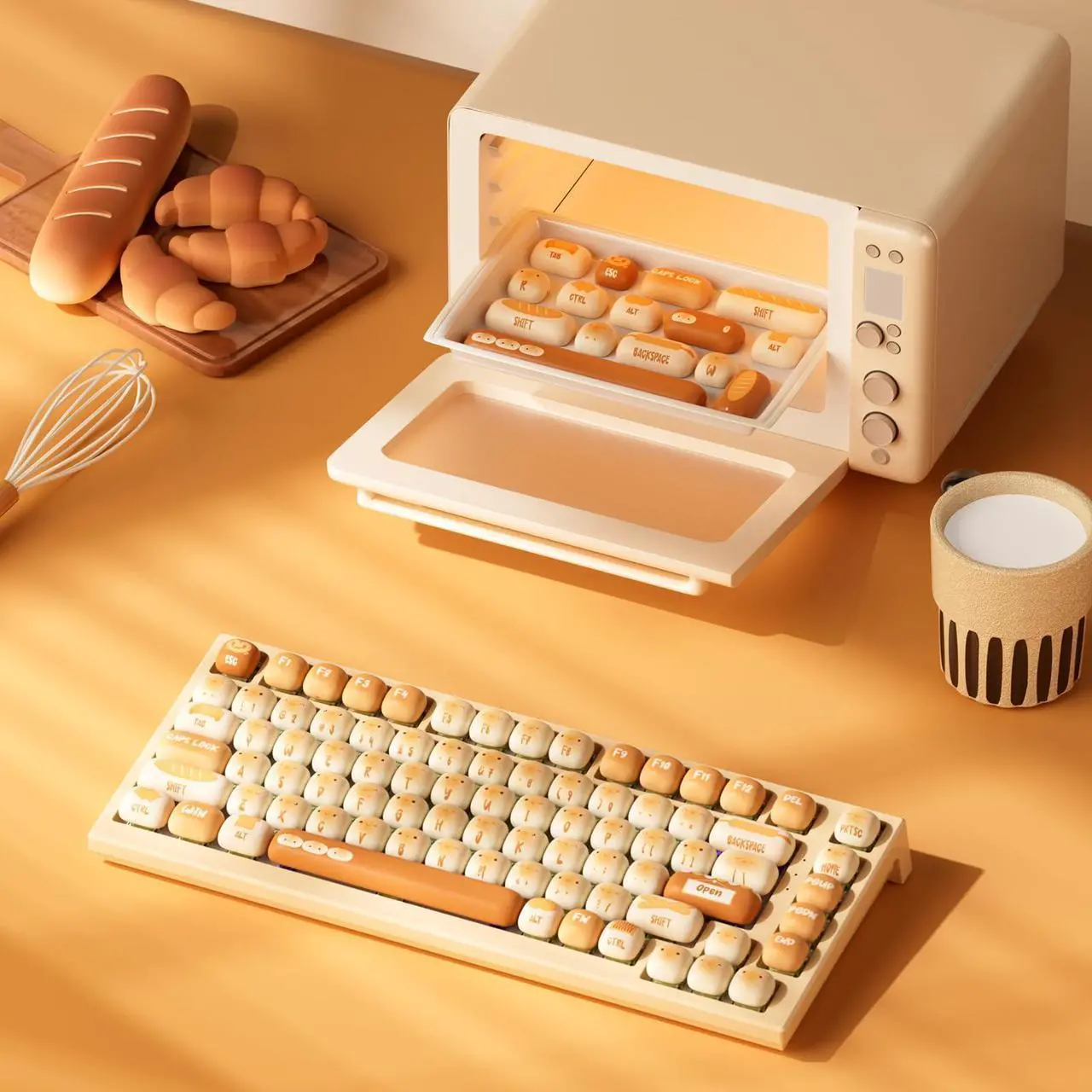 Alt view image 6 of 6 - MG75W Bun Wonderland Wireless Mechanical Keyboard 75% Hot-Swappable Dual-Mode Gaming Keyboard with PBT Dye-Sub MOG Profile Keycaps (Akko V3 Piano Switch Switch)