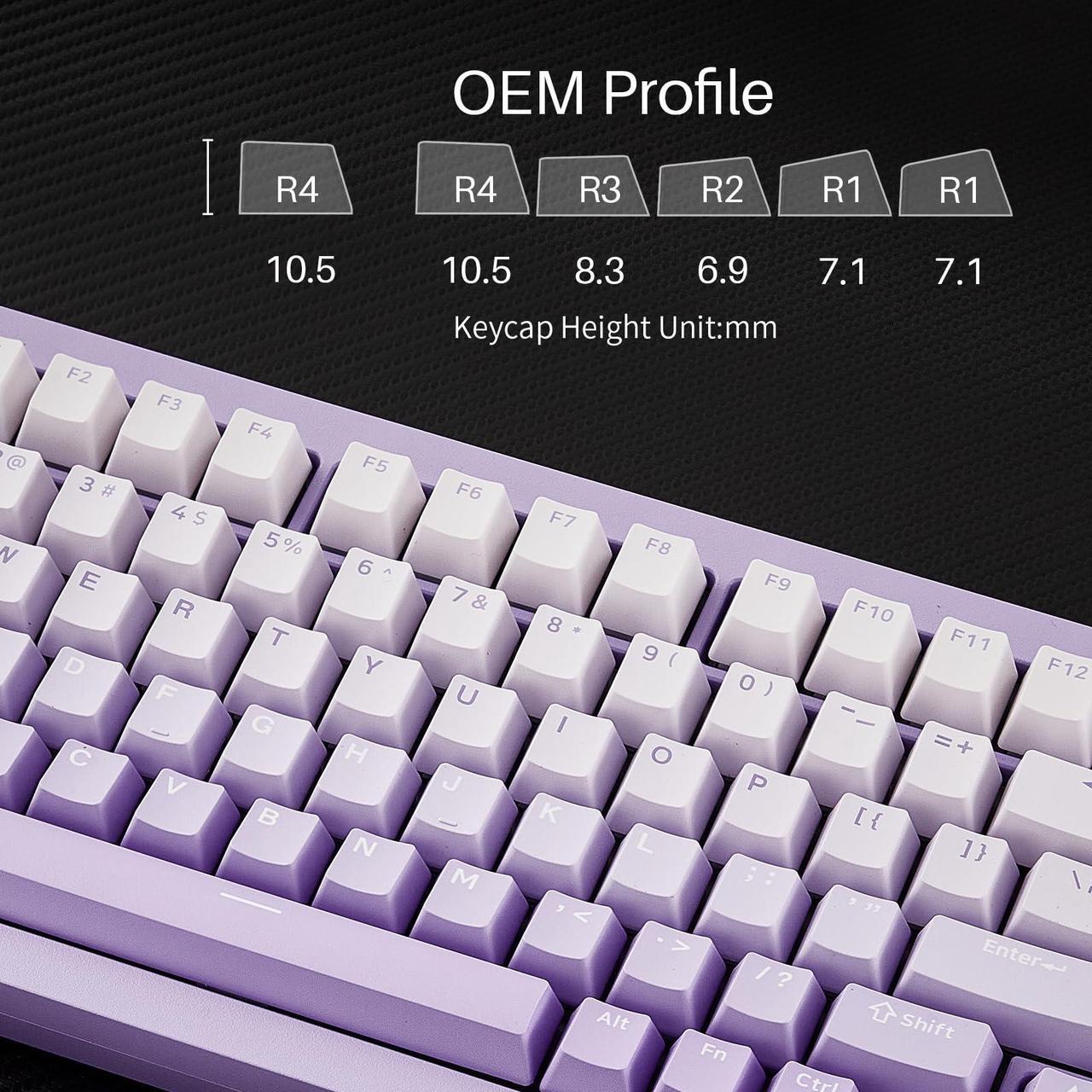 Alt view image 3 of 7 - MonsGeek M1W V3 Aluminum Mechanical Keyboard 75% RGB Hot-swappable Gaming Keyboard with Knob, 6000 mAH RGB Gradient Purple with PBT Double Shot Keycaps V3 Piano Pro