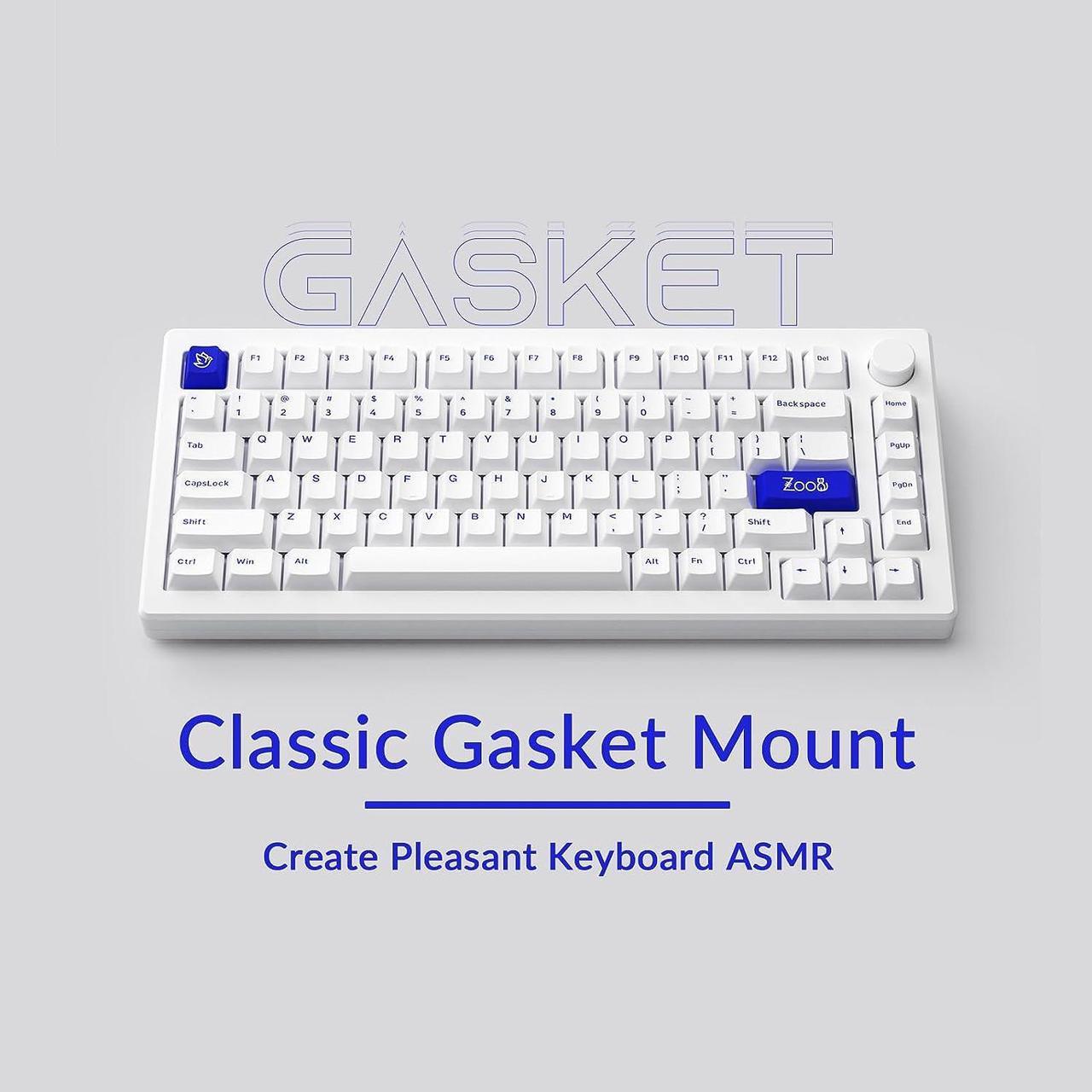 Alt view image 4 of 7 - Akko MOD 007 PC Blue on White Mechanical Gaming Keyboard with Piano Switch