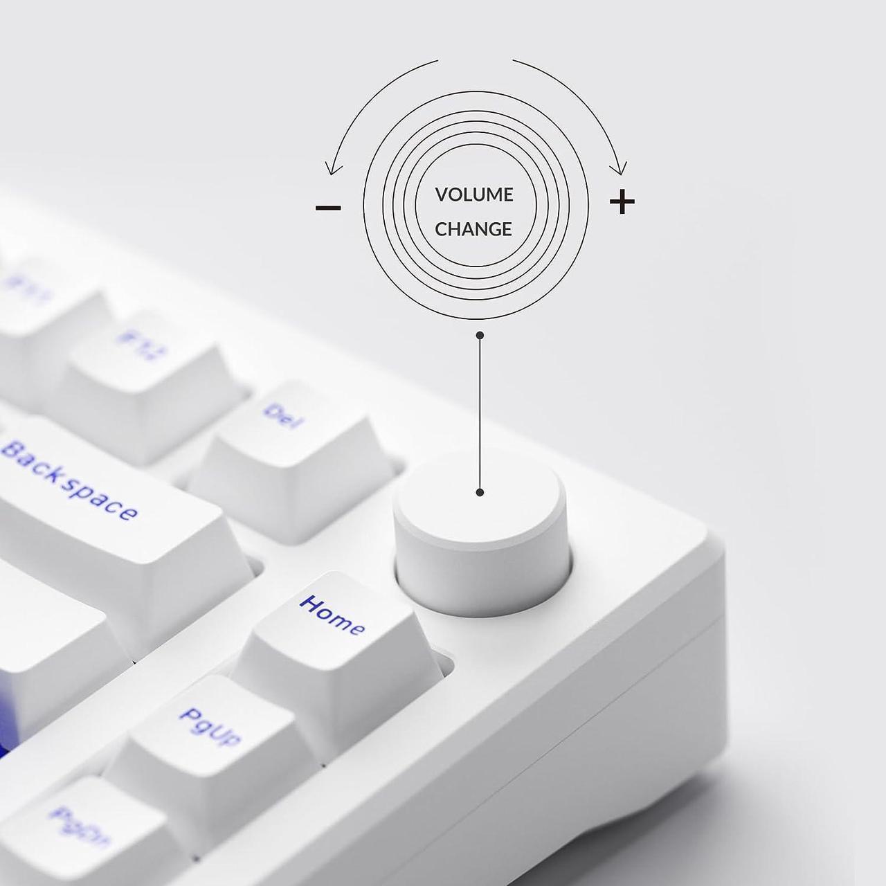 Alt view image 7 of 7 - Akko MOD 007 PC Blue on White Mechanical Gaming Keyboard with Piano Switch