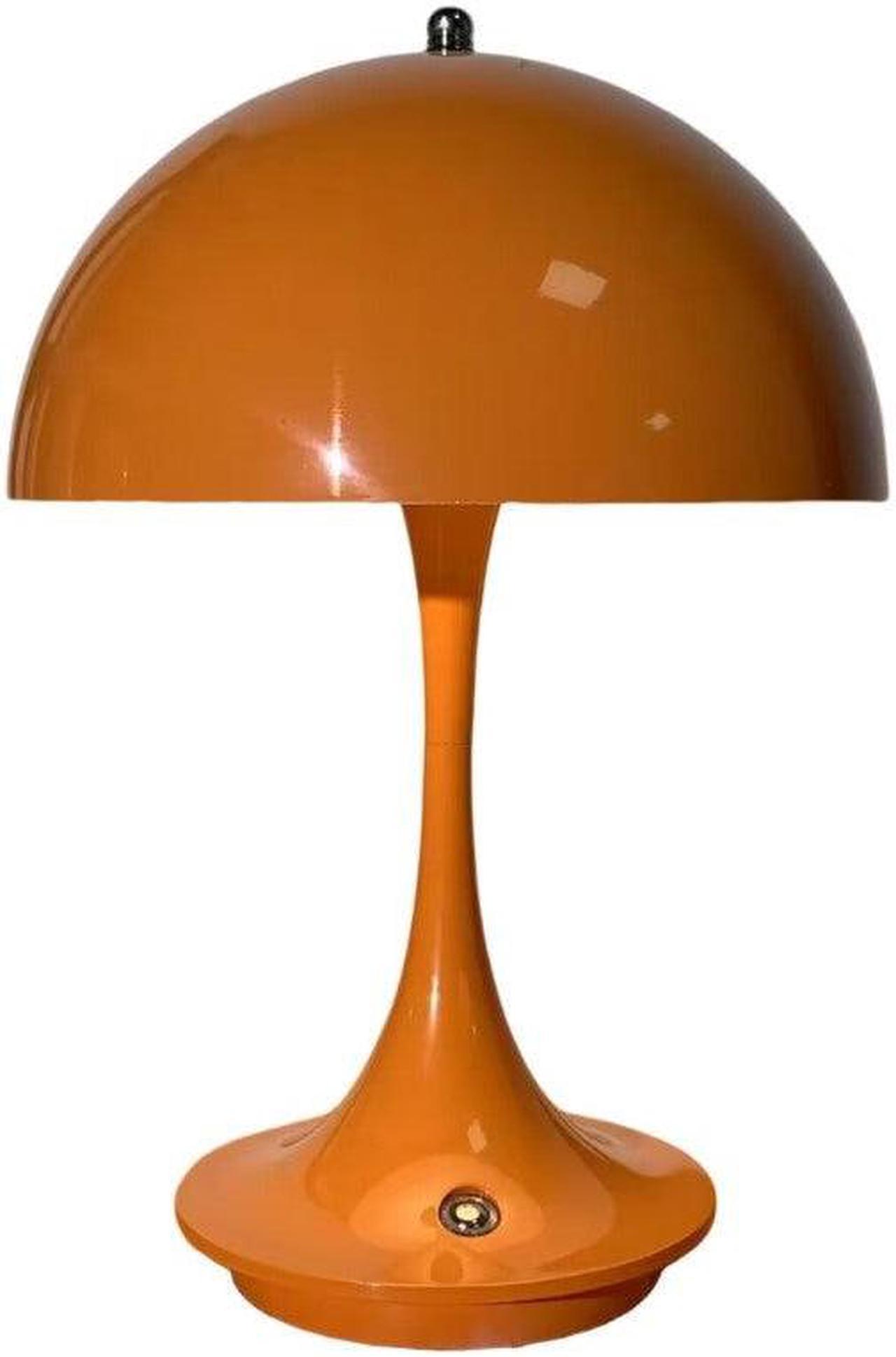 Anyhouz Luxury Lamp Orange Mushroom Home Decor Wirless Rechargeable Table Accents