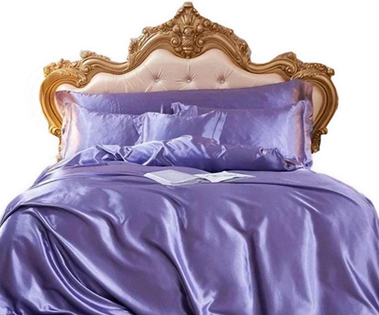 Anyhouz Beddings Light Purple AU Queen Size 3 Pcs High End Satin Smooth Duvet Cover Set