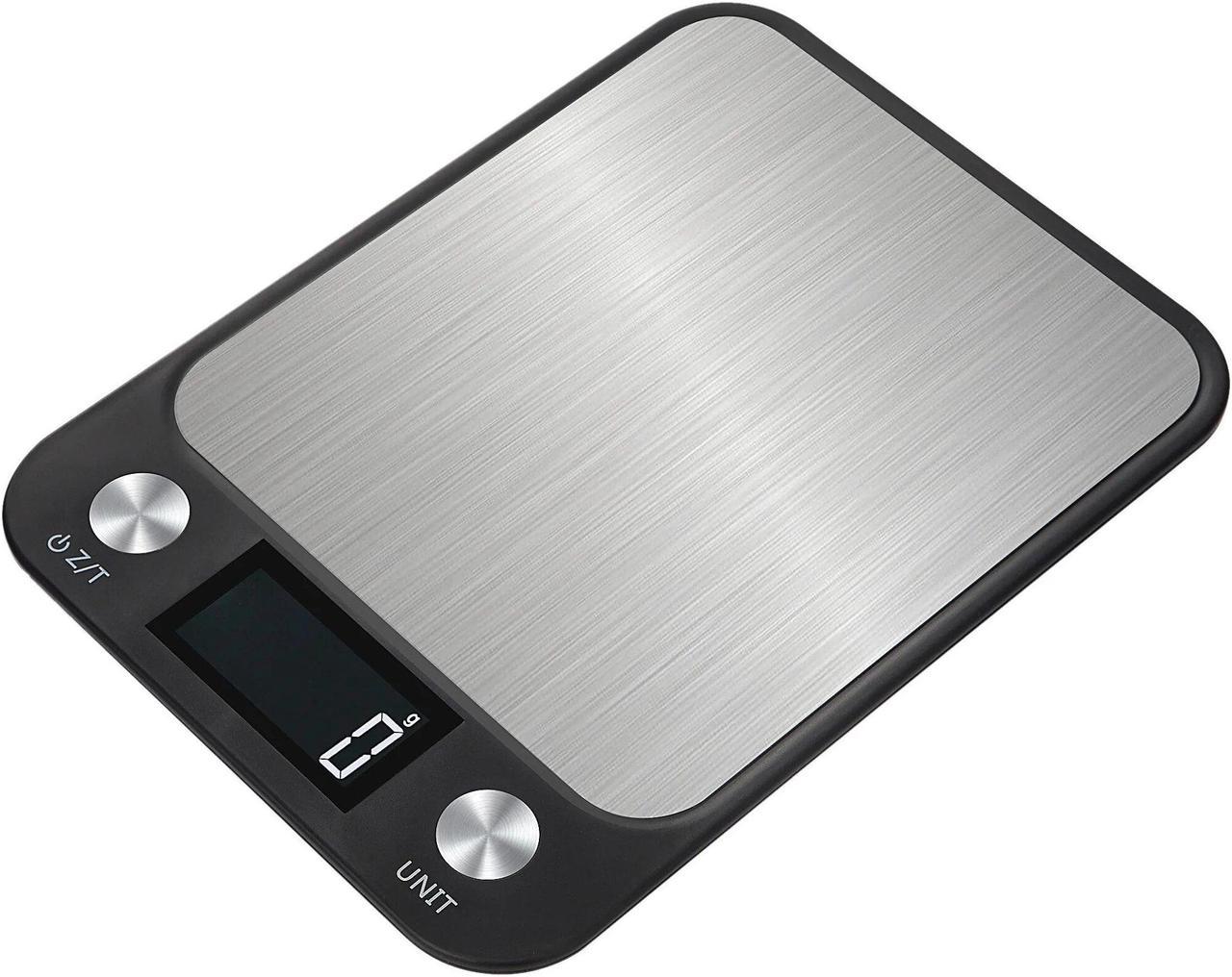 Anygleam Gray Stainless Kitchen Scale 15Kg Measure Digital Display