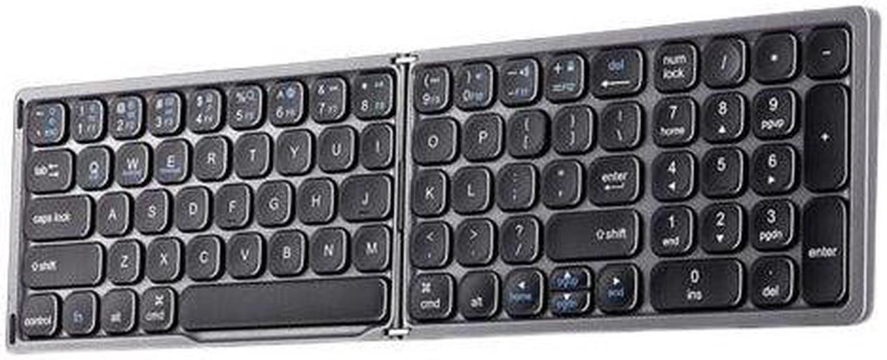 Anymob Bluetooth Keyboard Black Foldable Ergonomic Compact Wireless Computer Laptop Keys