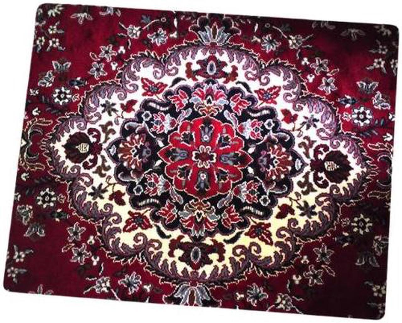 Anymob Mouse Pad Maroon 22X18CM Persian Tribal Carpet Computer Office Desk Non-Slip Mat